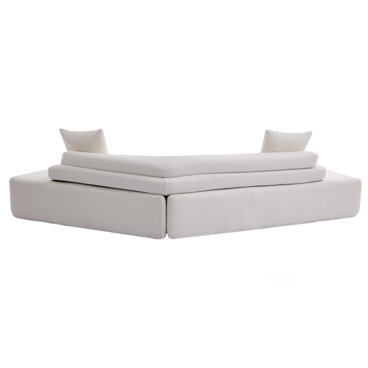 128' Minimalist Cloud Sectional Couch in Beige