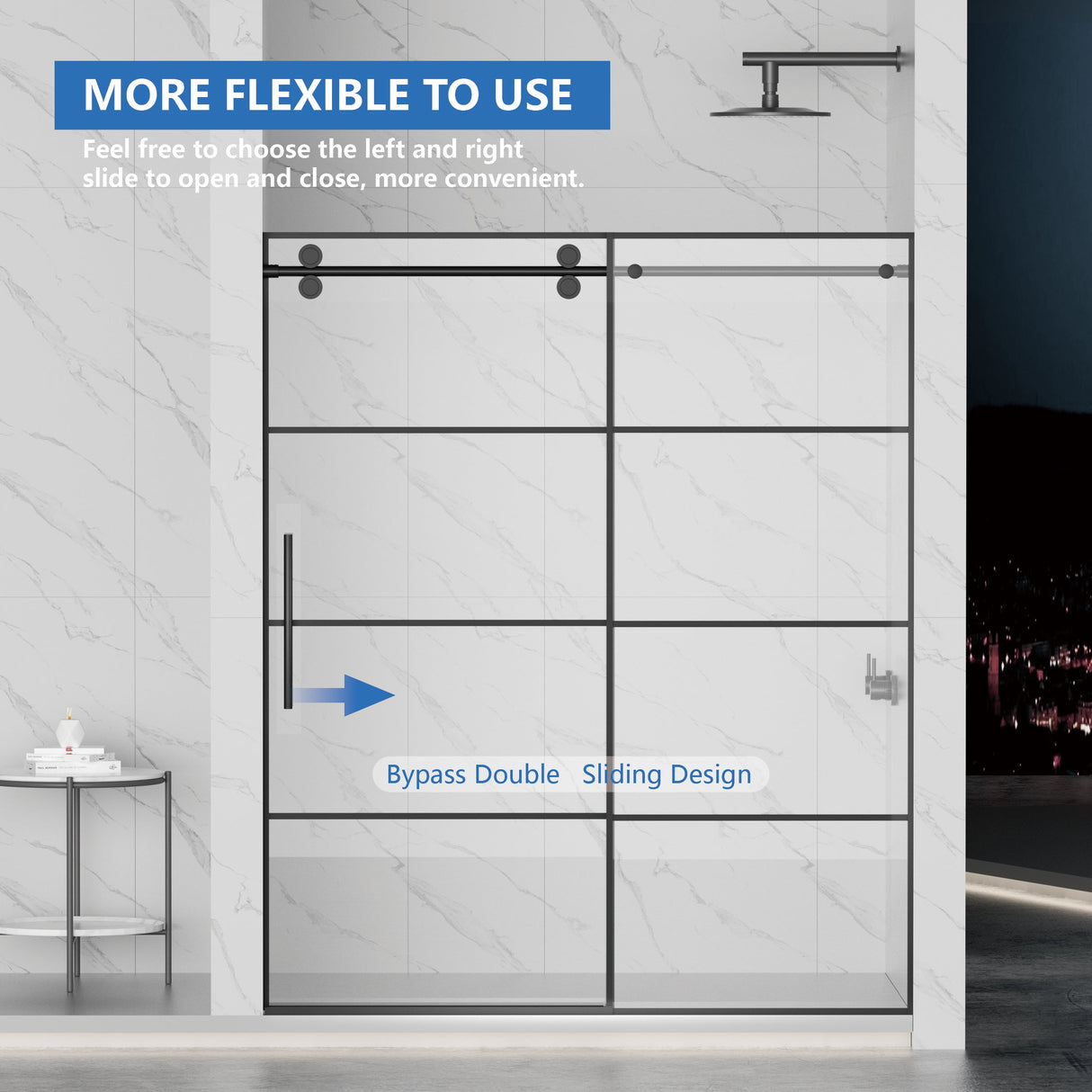 Matte Shower Doors - 56-60" W x 72" H