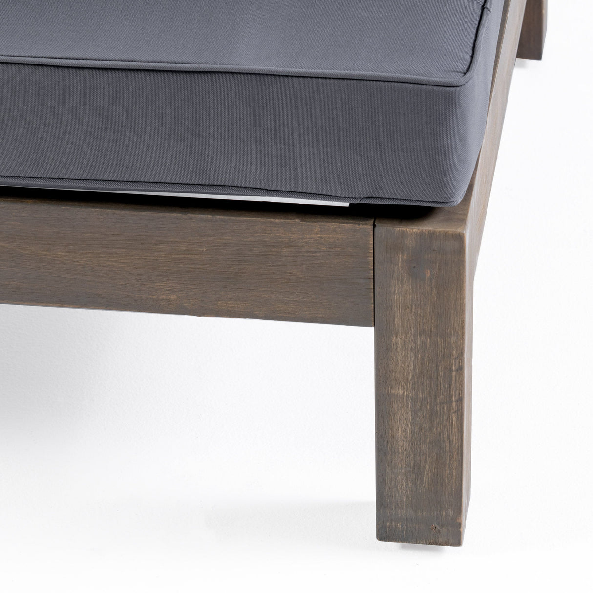 Oana Outdoor Wooden Sectional Set with Cushions, Dark Grey