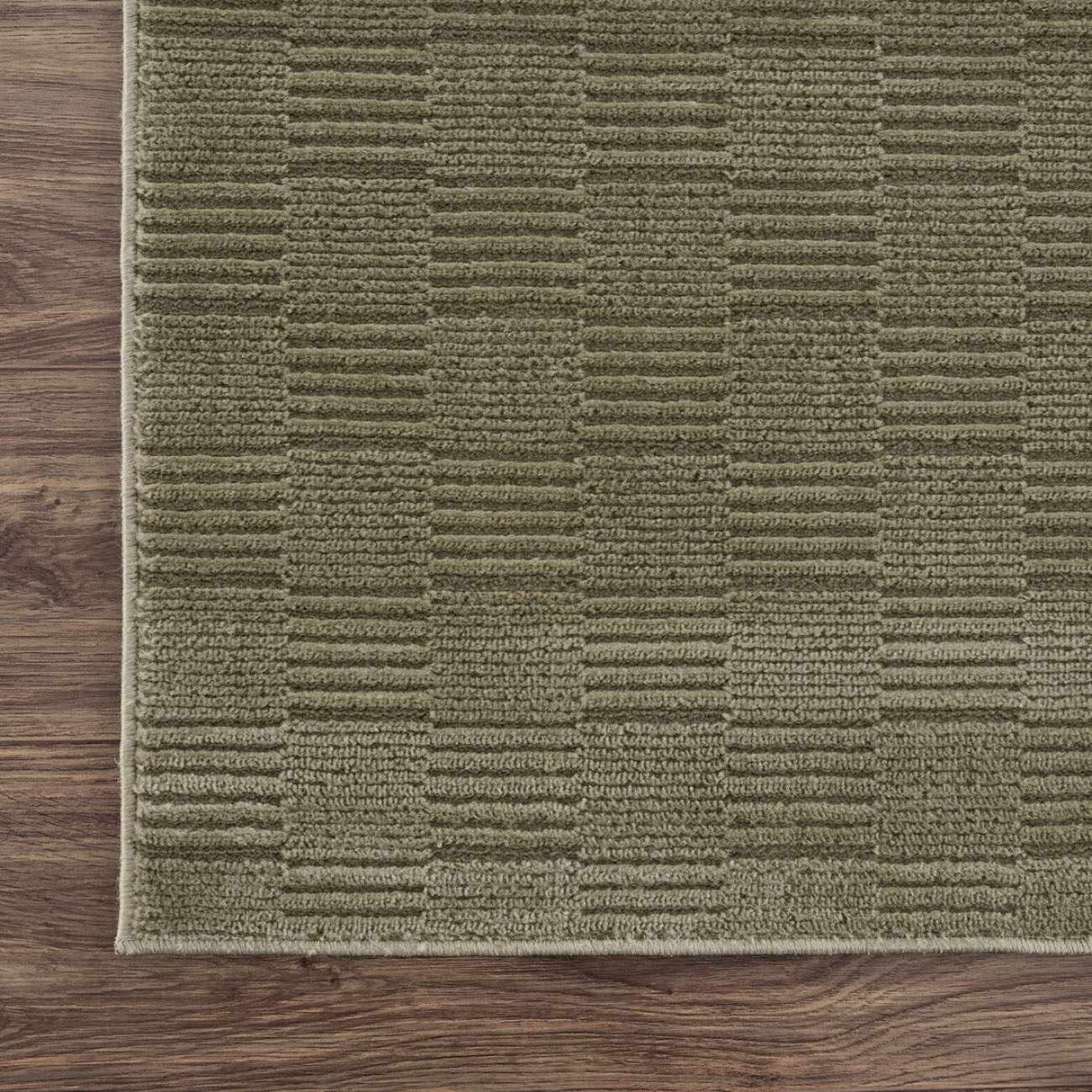 Kazuma Green Washable Area Rug
