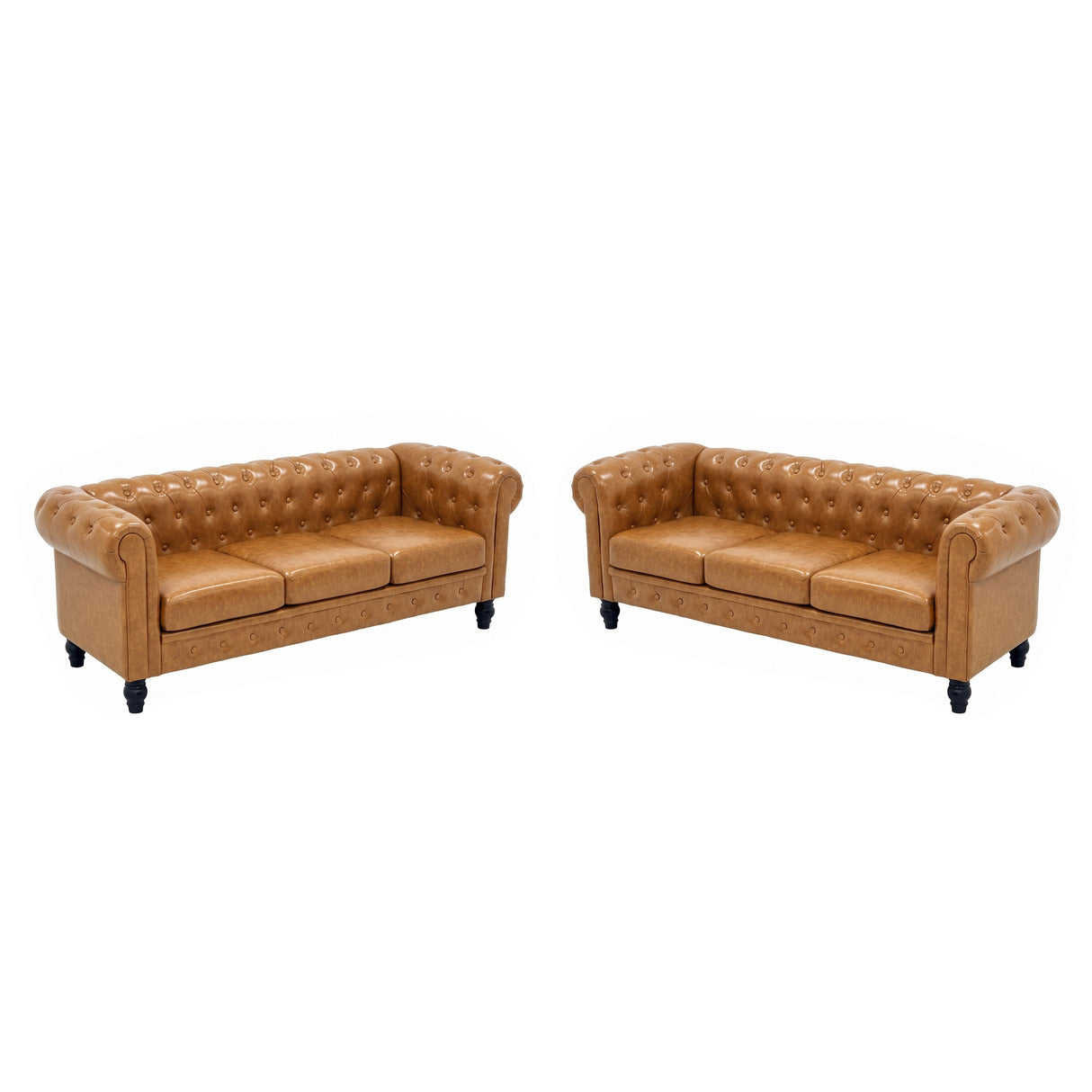 Elegant 2-Piece PU Sofa Set for Living Room