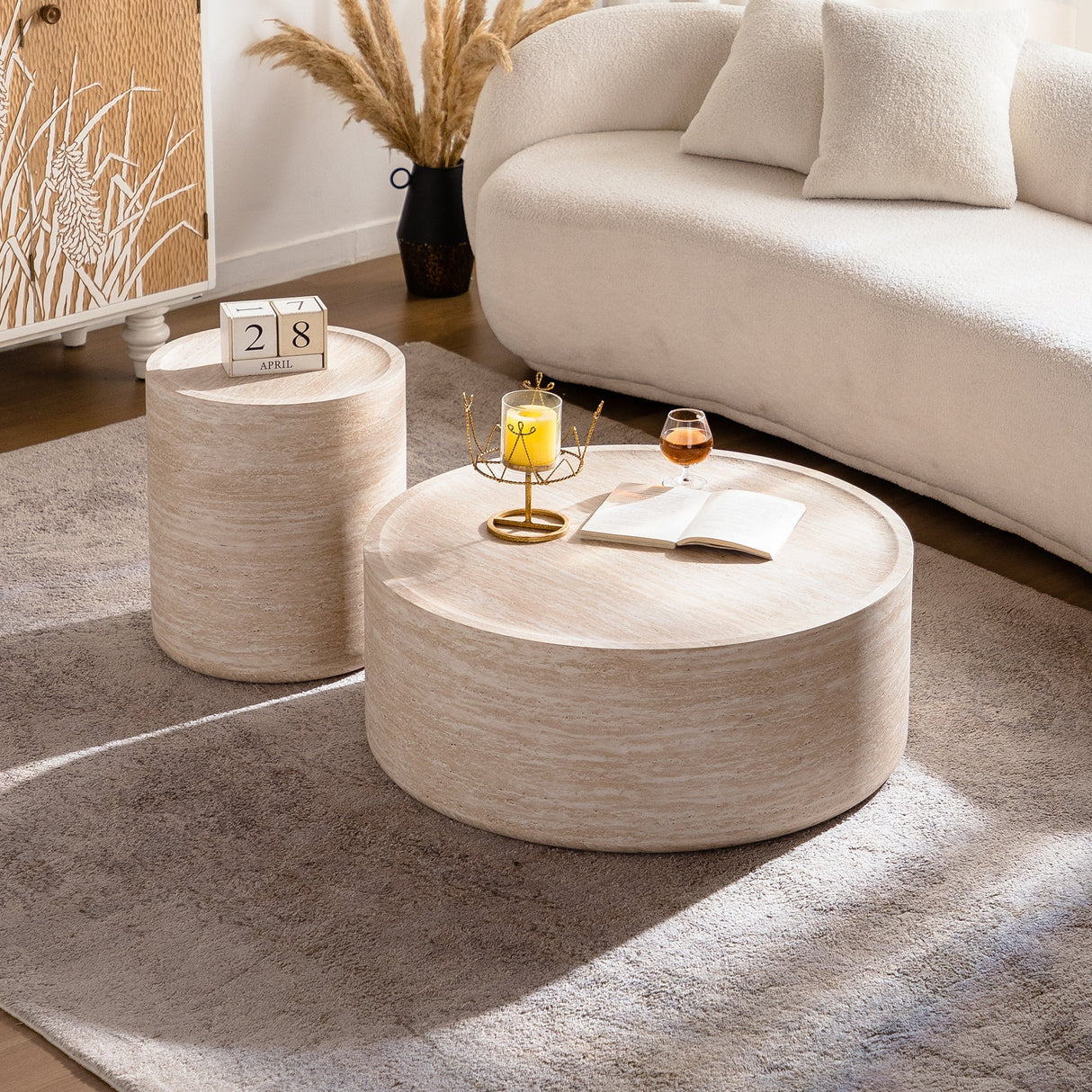 31.5'' Round Coffee Table with Mars Pattern