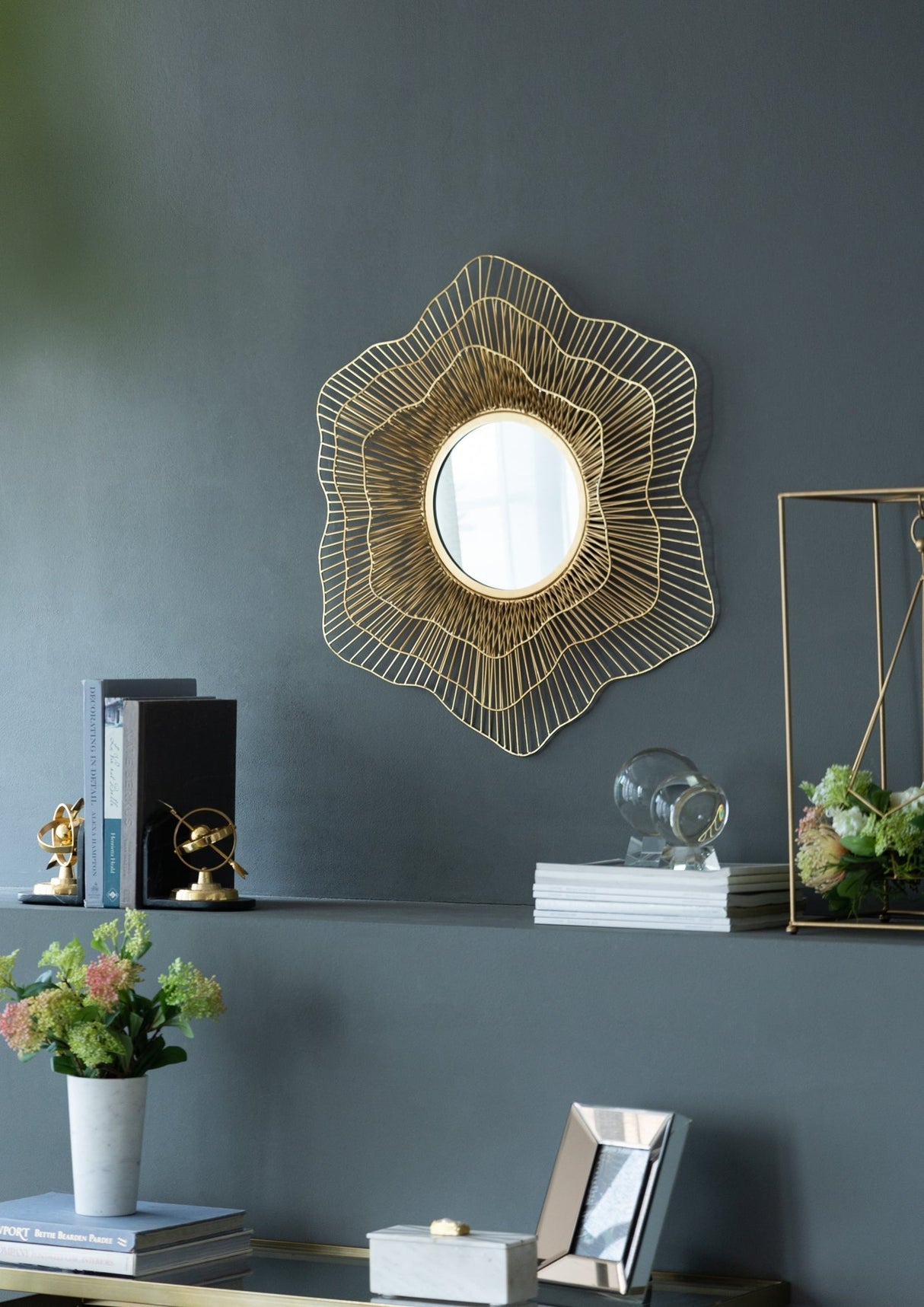 D27x2.4' Metal Mirror, Wall Mounted Mirror Home Decor for Bathroom Living Room