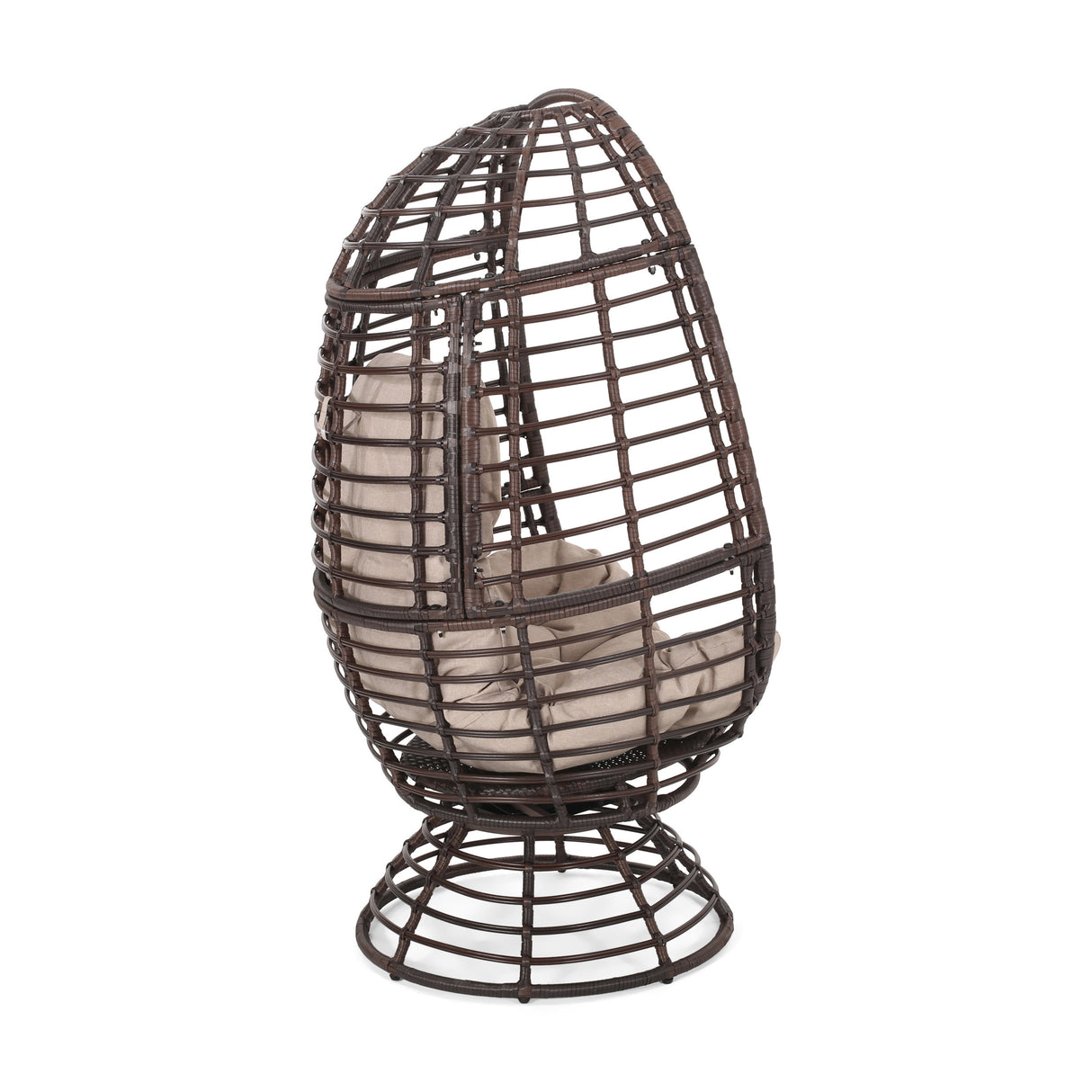 Robertson Handwoven Swivel Wicker Egg Chair