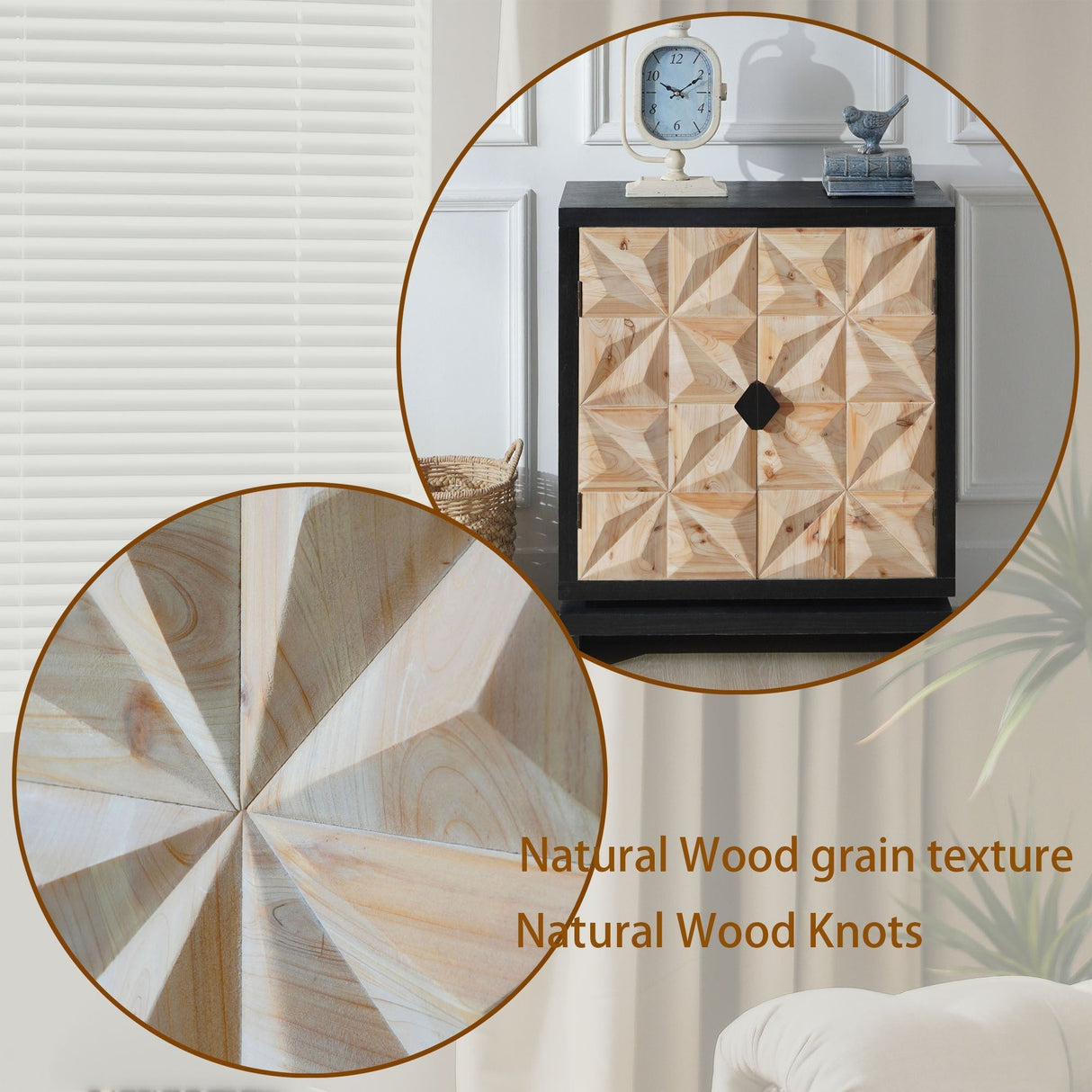 3D Geometric Double-Door Cabinet