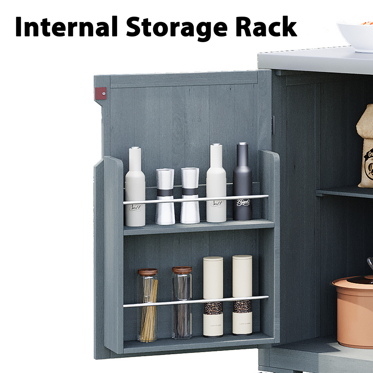 K&K 66.5" Outdoor Kitchen Island for Big Green Egg Grills