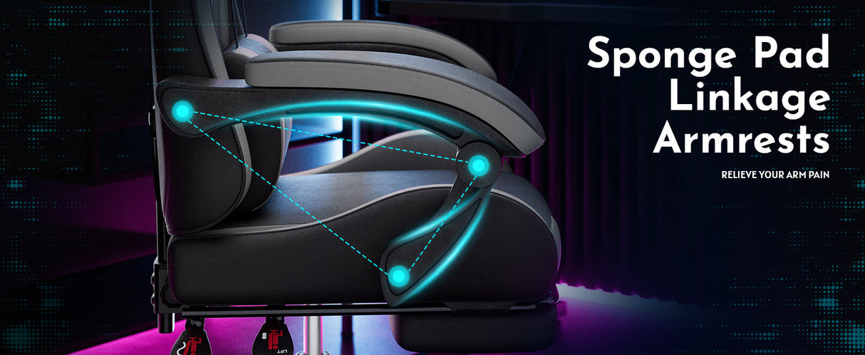 Ergonomic Gaming Chair with Footrest and Lumbar Support