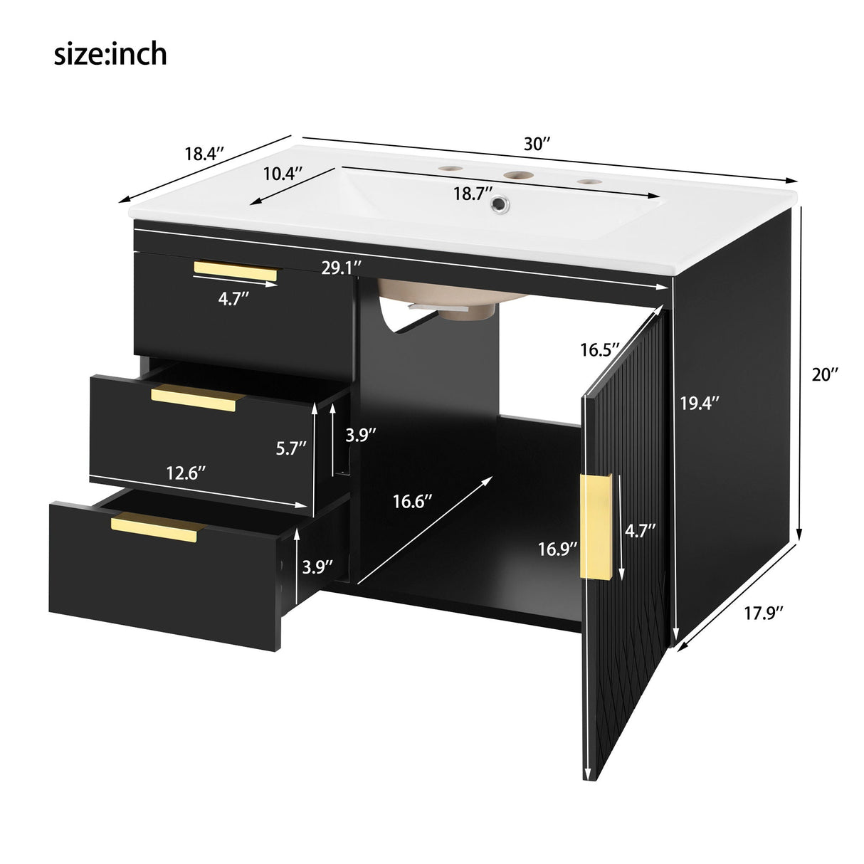 Wall Mounted Bathroom Cabinet With Side Cabinet Combo