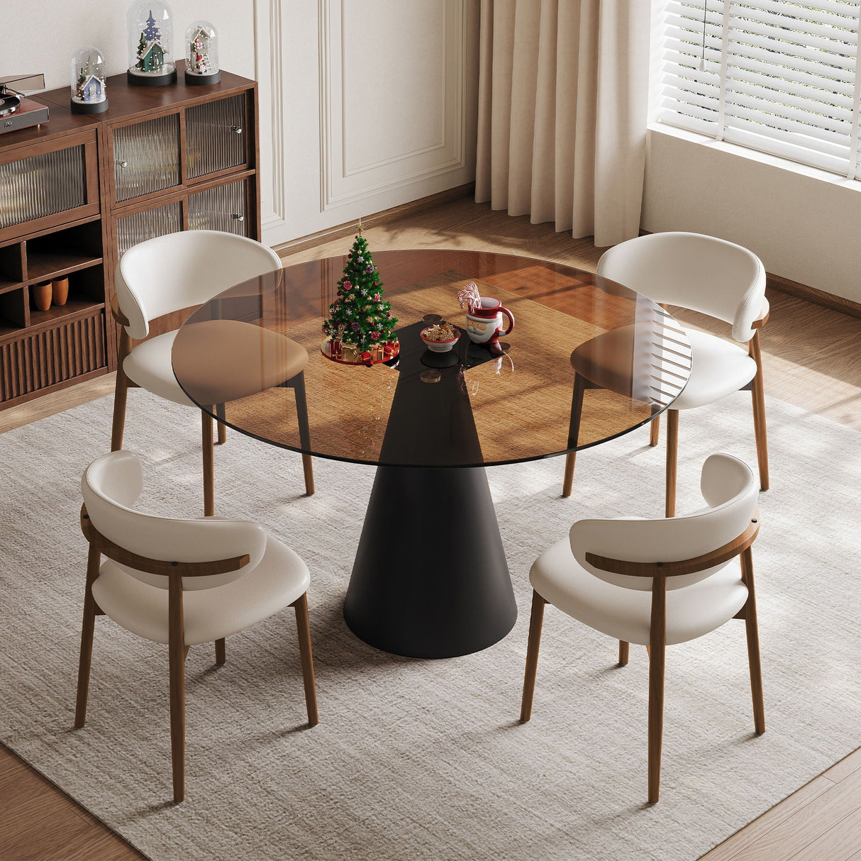 Round Glass Dining Table With Chairs