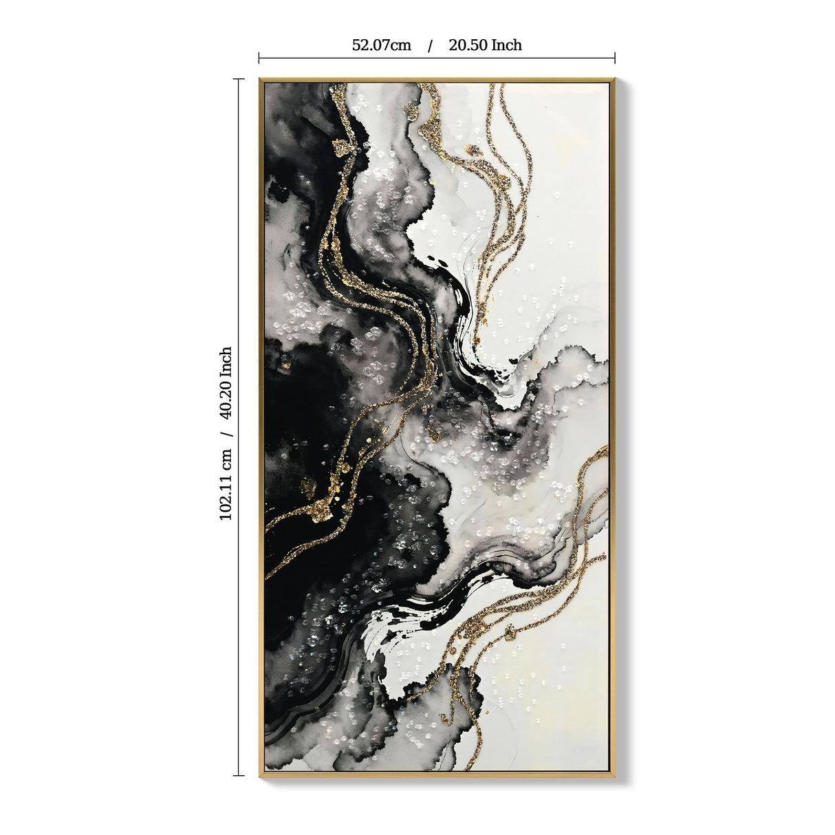 Large Black and White Abstract Wall Art Set of 2