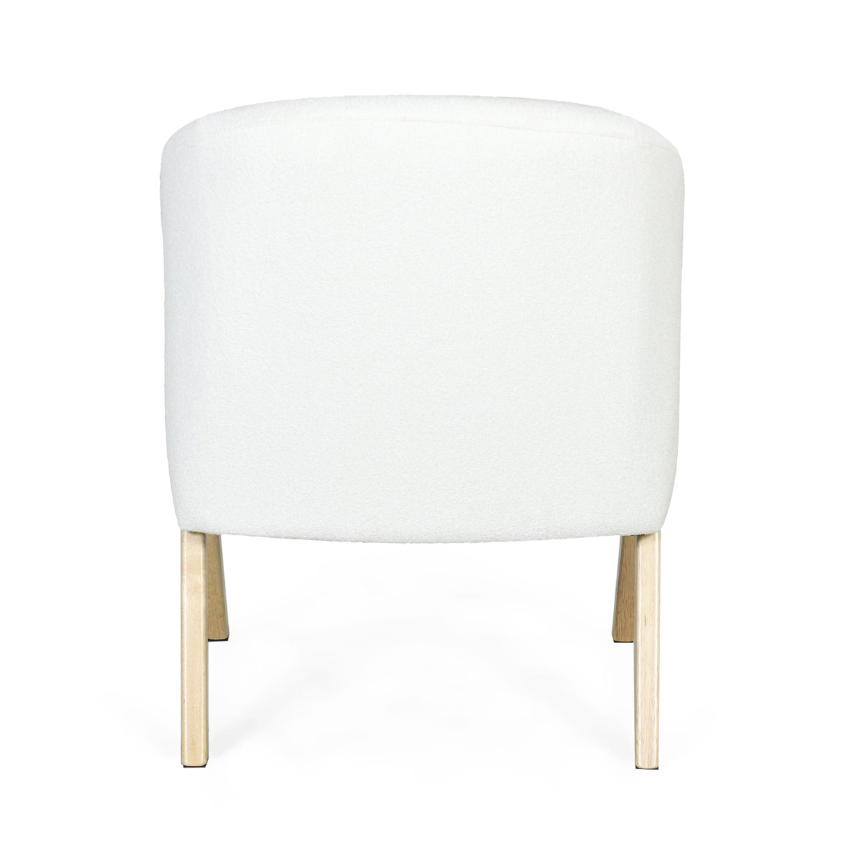 Modern Accent Chair with White Polyester Upholstery and Solid Wood Frame