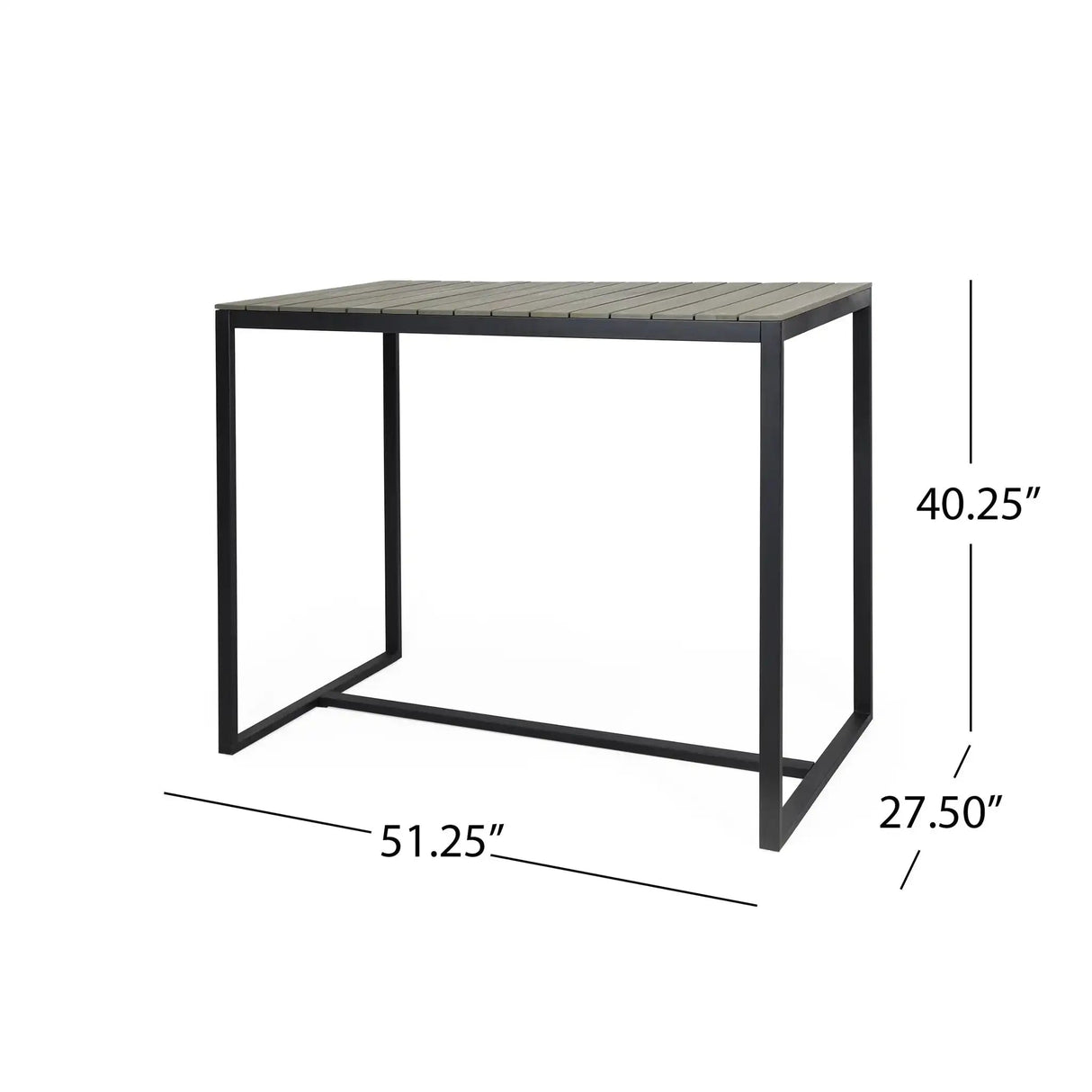 Ernesto Outdoor Industrial Acacia Wood Bar Table