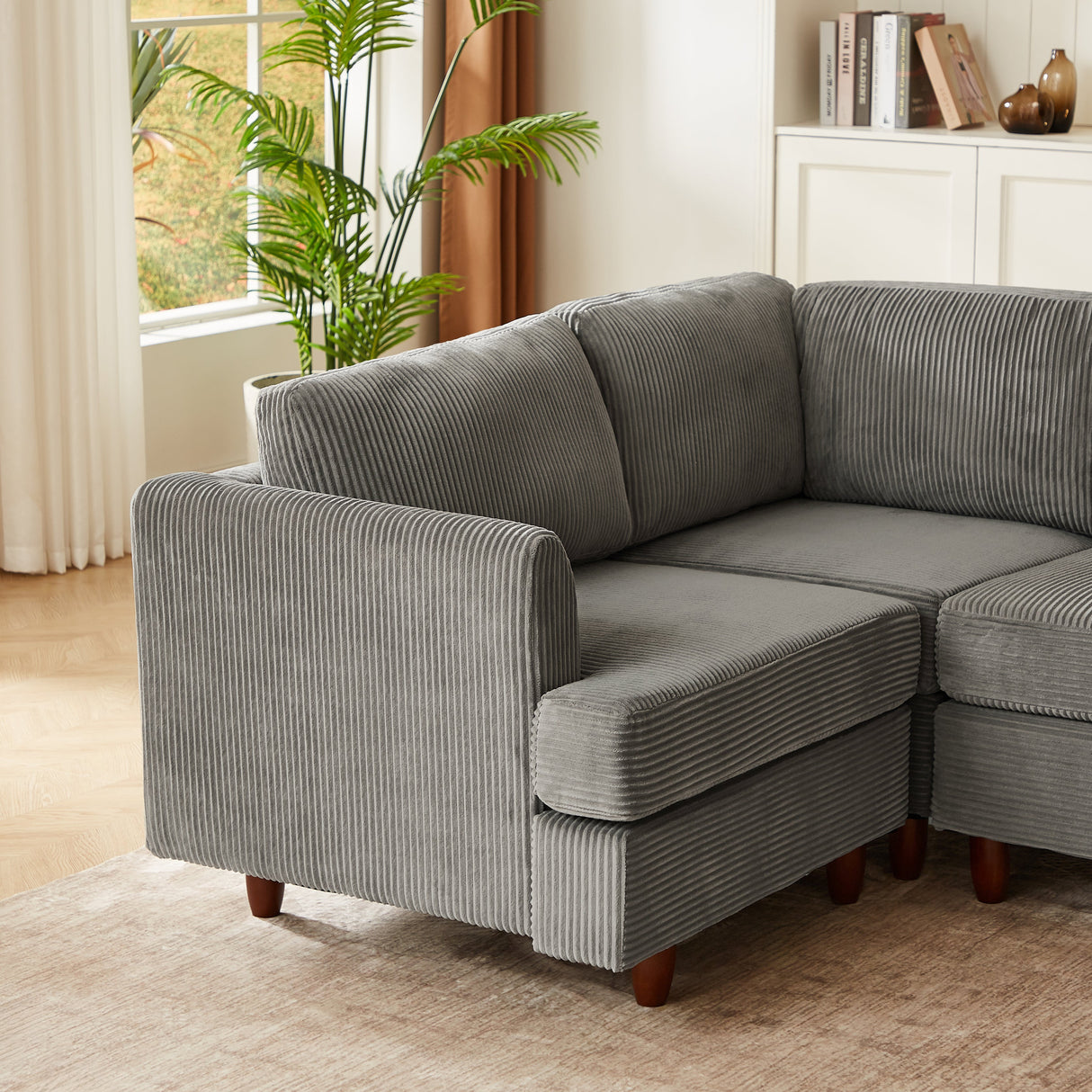 Modern Modular Sectional Couch, 6 Seaters Sleeper Sofa