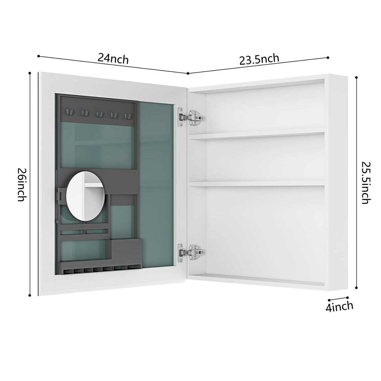 24'' W x 26'' H Frameless Mirror Medicine Cabinet