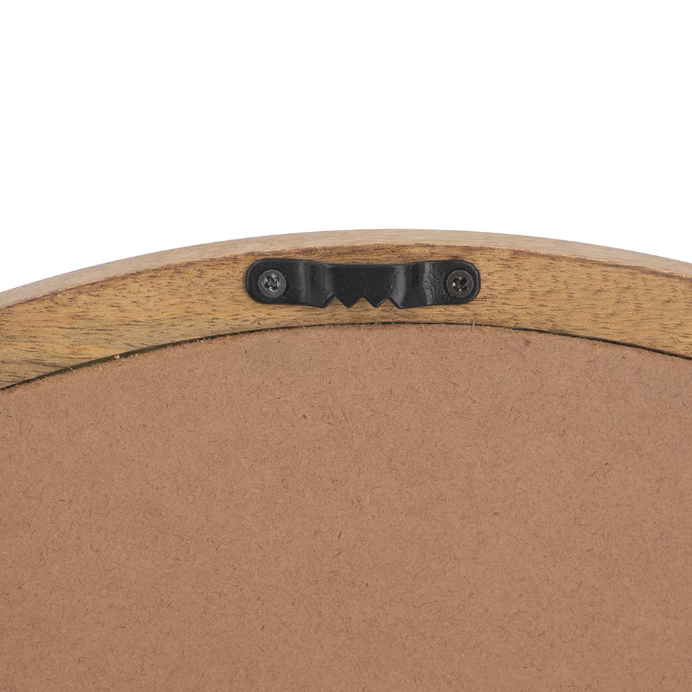 Circle Wall Mirror with Wooden Frame - Black, Light Brown, Dark Brown