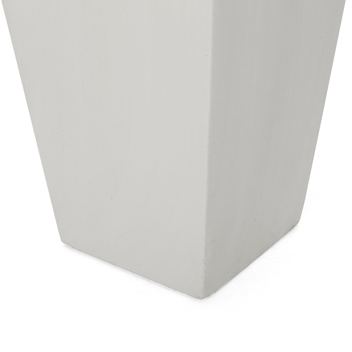 28.5" outdoor modern tapered cast stone planter, white