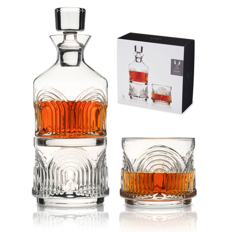 3-Piece-Deco-Beau-Crystal-Stacking-Decanter-Viski®-Decanters