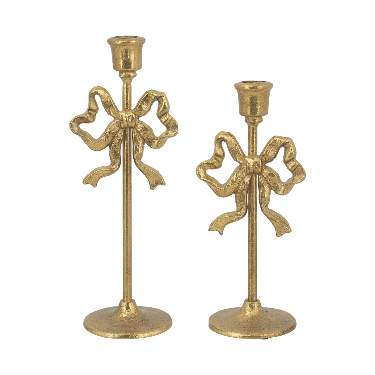 Set of 2 Vintage Gold Candle Holders