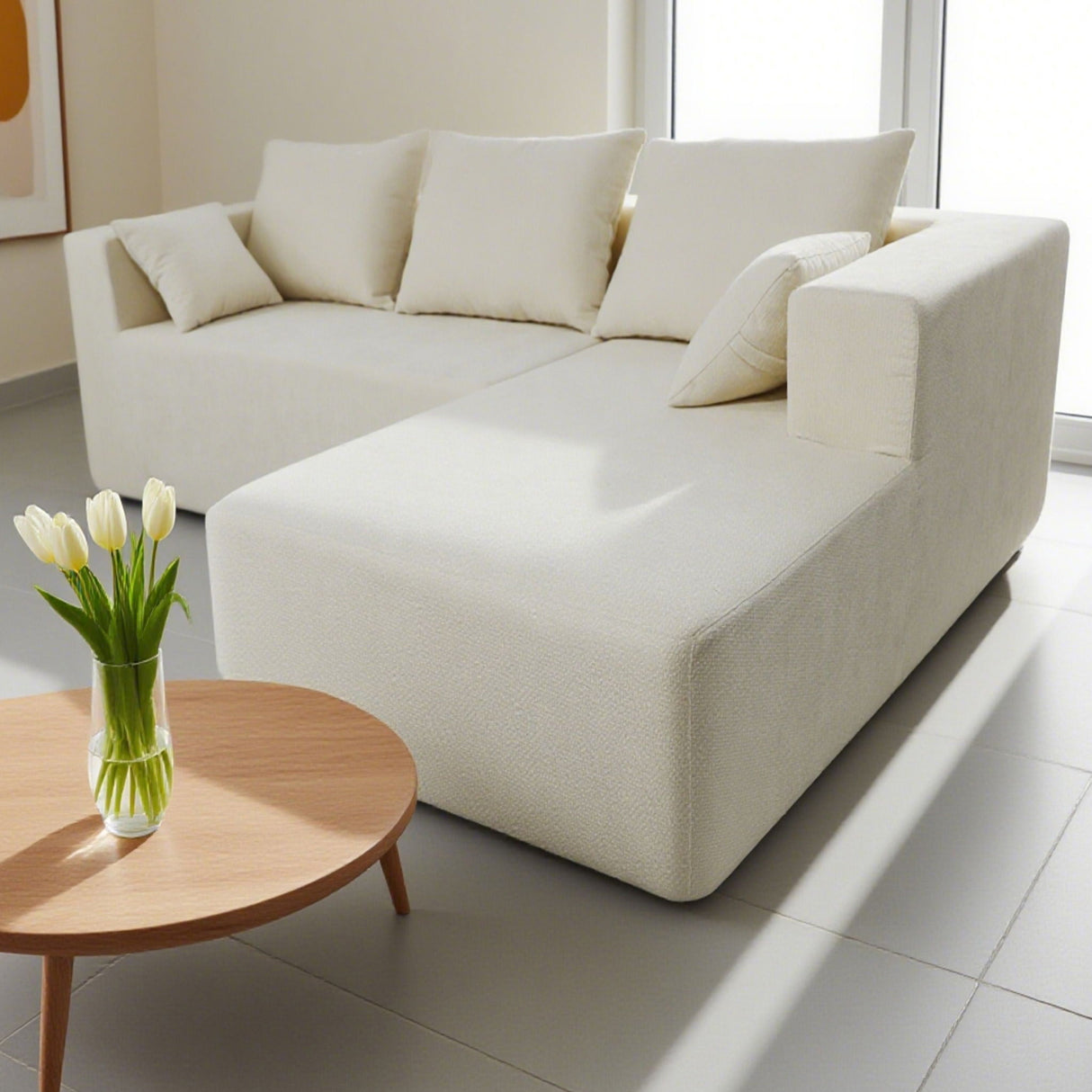 Modular Corner Sofa With Soft Fabric