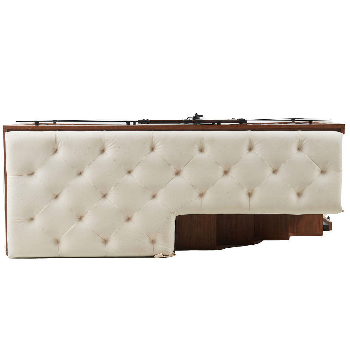 2 in 1 Dog Crate with Padded Seat Walnut 56'L Furniture Style