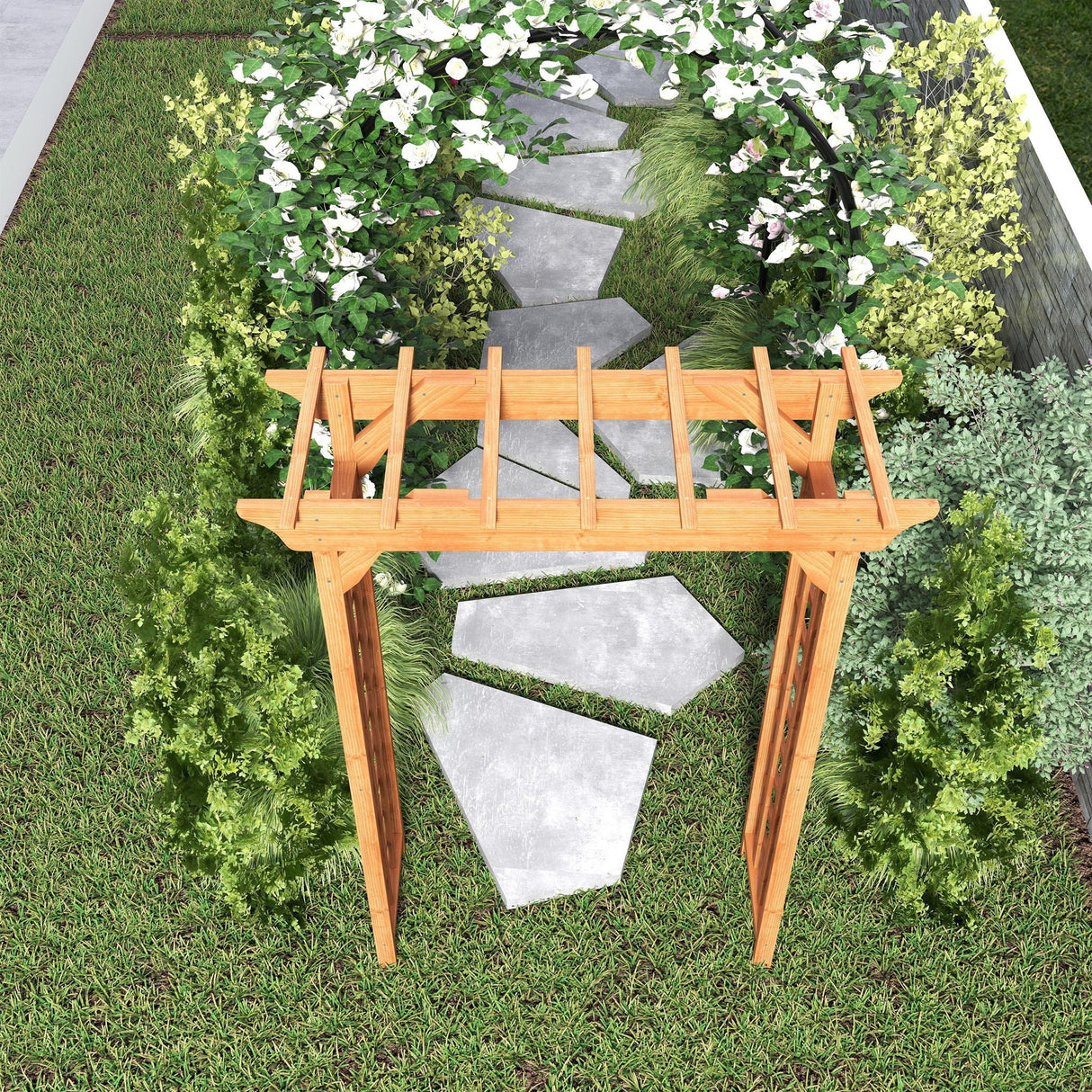 Arbor, Wedding Arch For Ceremony, Trellis For Plant Climbing, Christmas Decor Pergola For Garden Backyard - Yellow