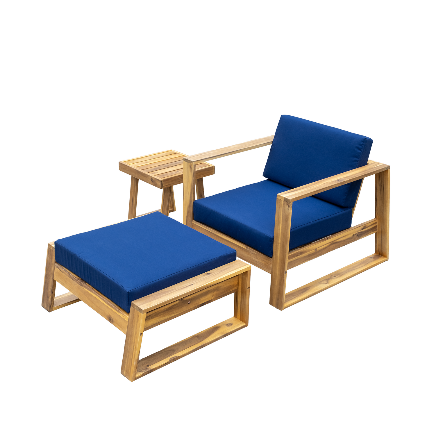The Lunar Acacia Wood Outdoor Lounge Set with Side Table