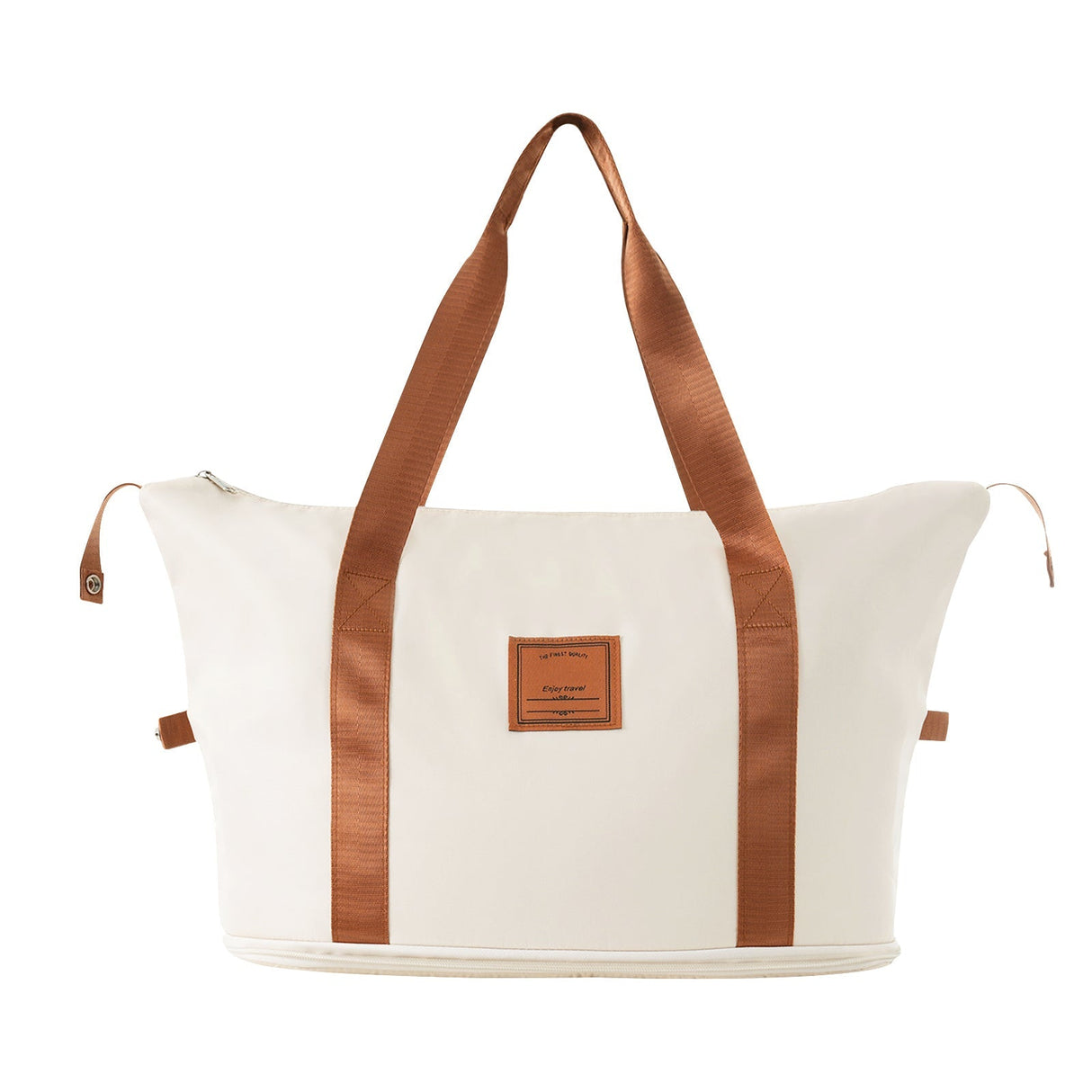 Brown & White 6-Piece Expandable Hardshell Luggage Set