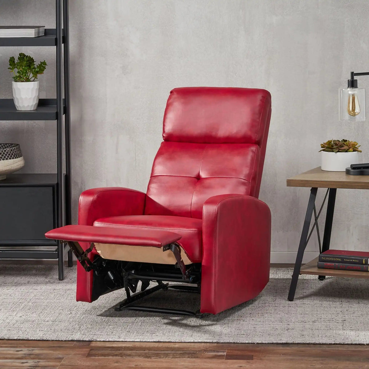 Contemporary Recliner Chair With Push Back Function