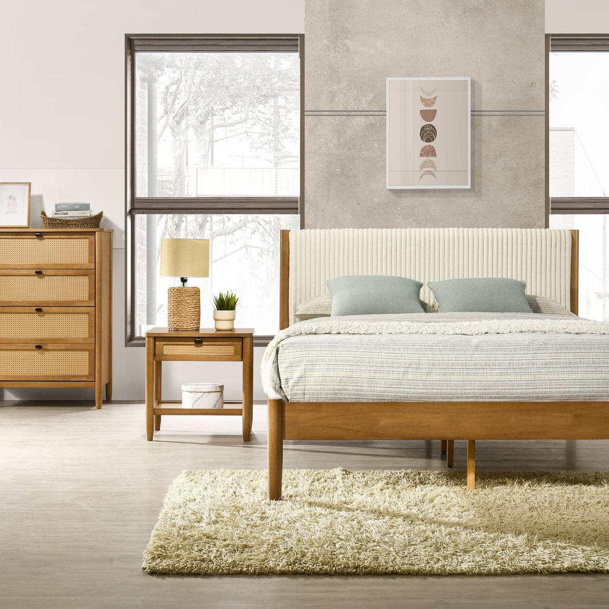 Vichy 6-Piece Rubberwood Bedroom Set