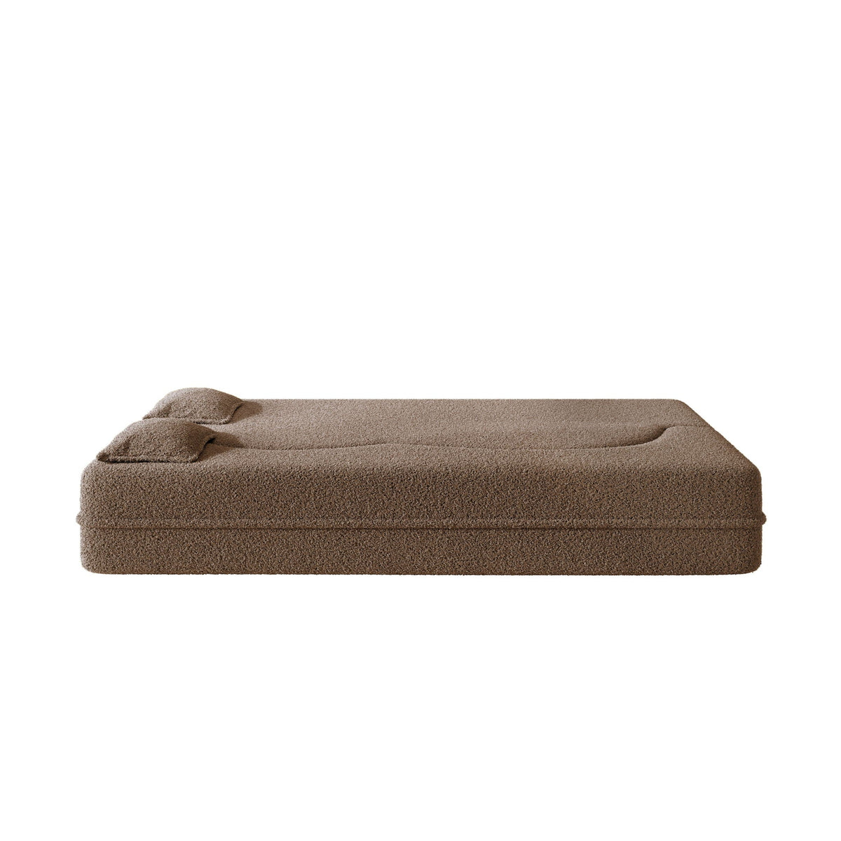 Modern Floor Sleeper Sofa Bed With 2 Pillows, Convertible Twin Size Folding Mattress For Living Room