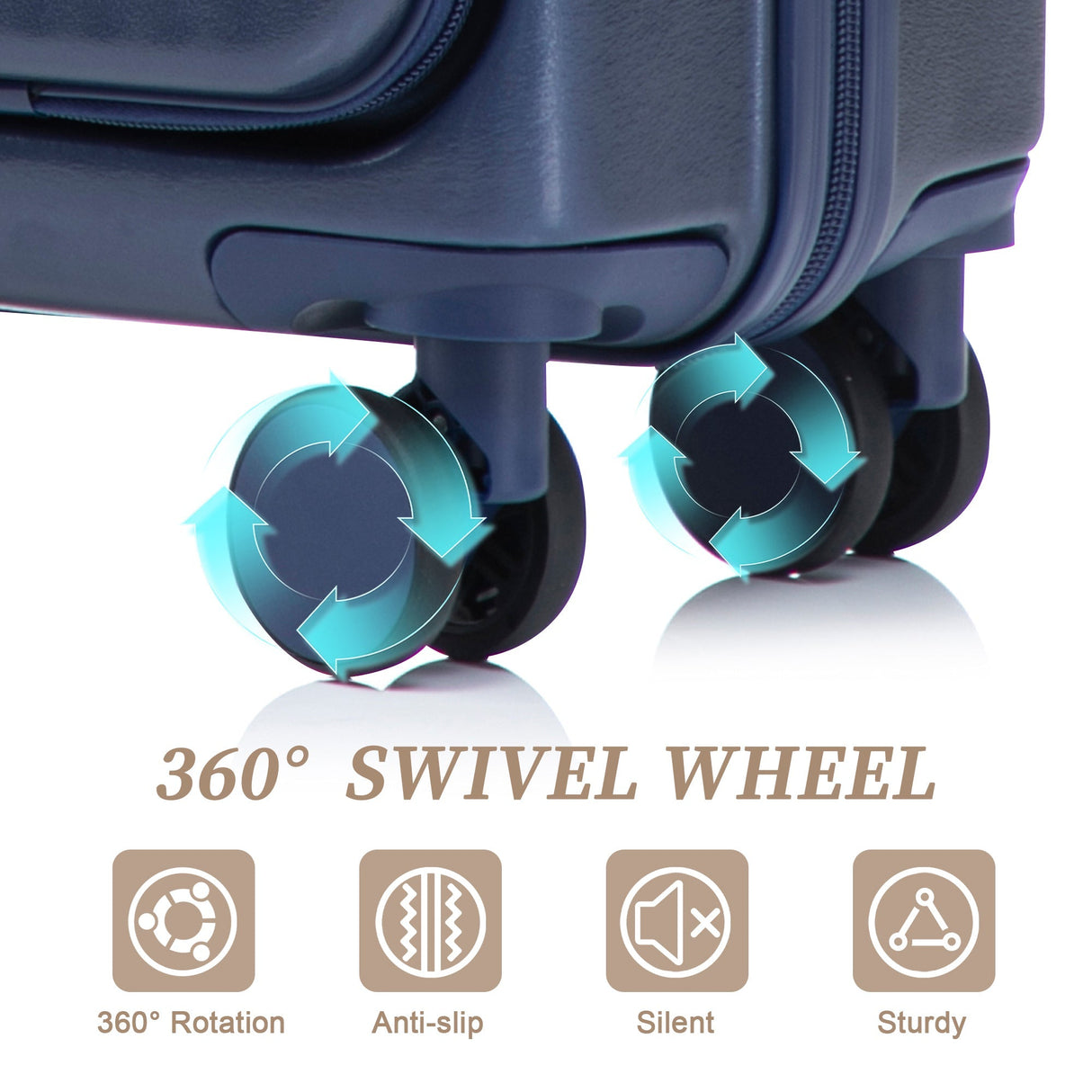 14'/20' 2-Piece ABS Spinner Wheel Luggage Set with Combination Lock