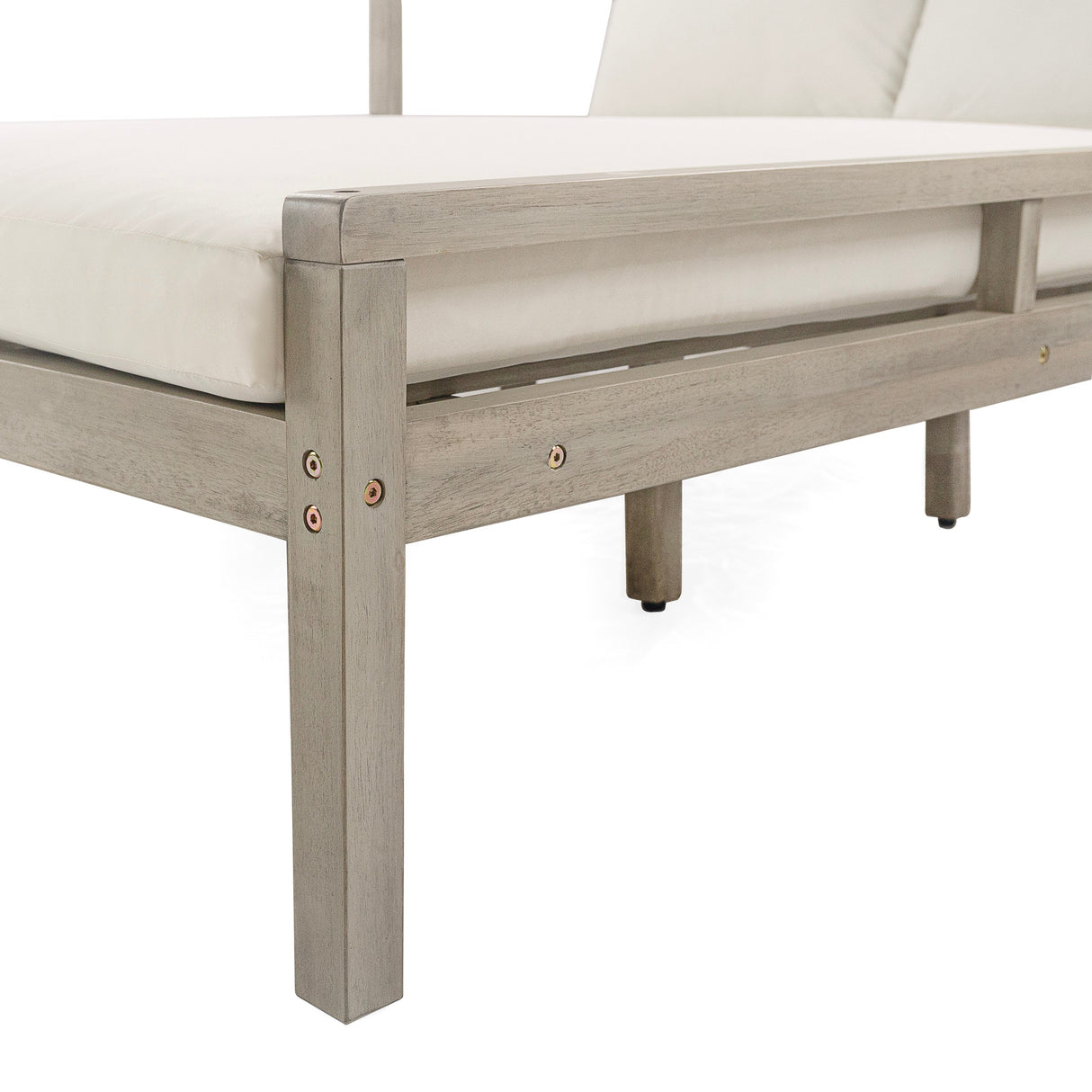 Outdoor Daybed With Four Pillows (Gray+Beige Cushion)