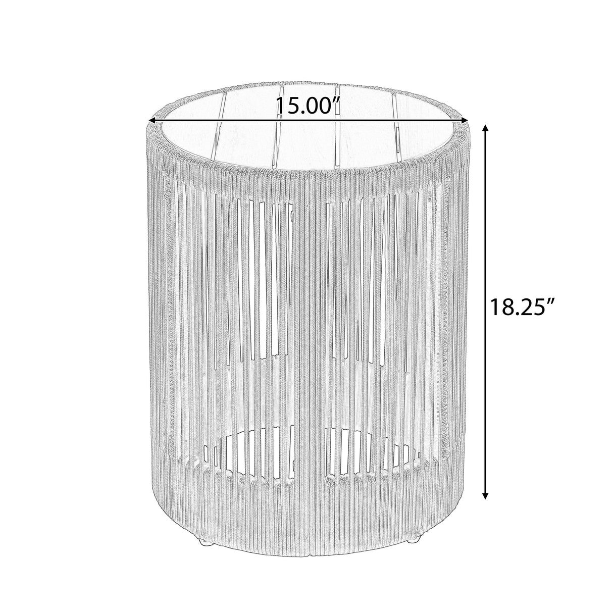 Outdoor Rope Chaise Lounge Set with Adjustable Backrest and Side Table