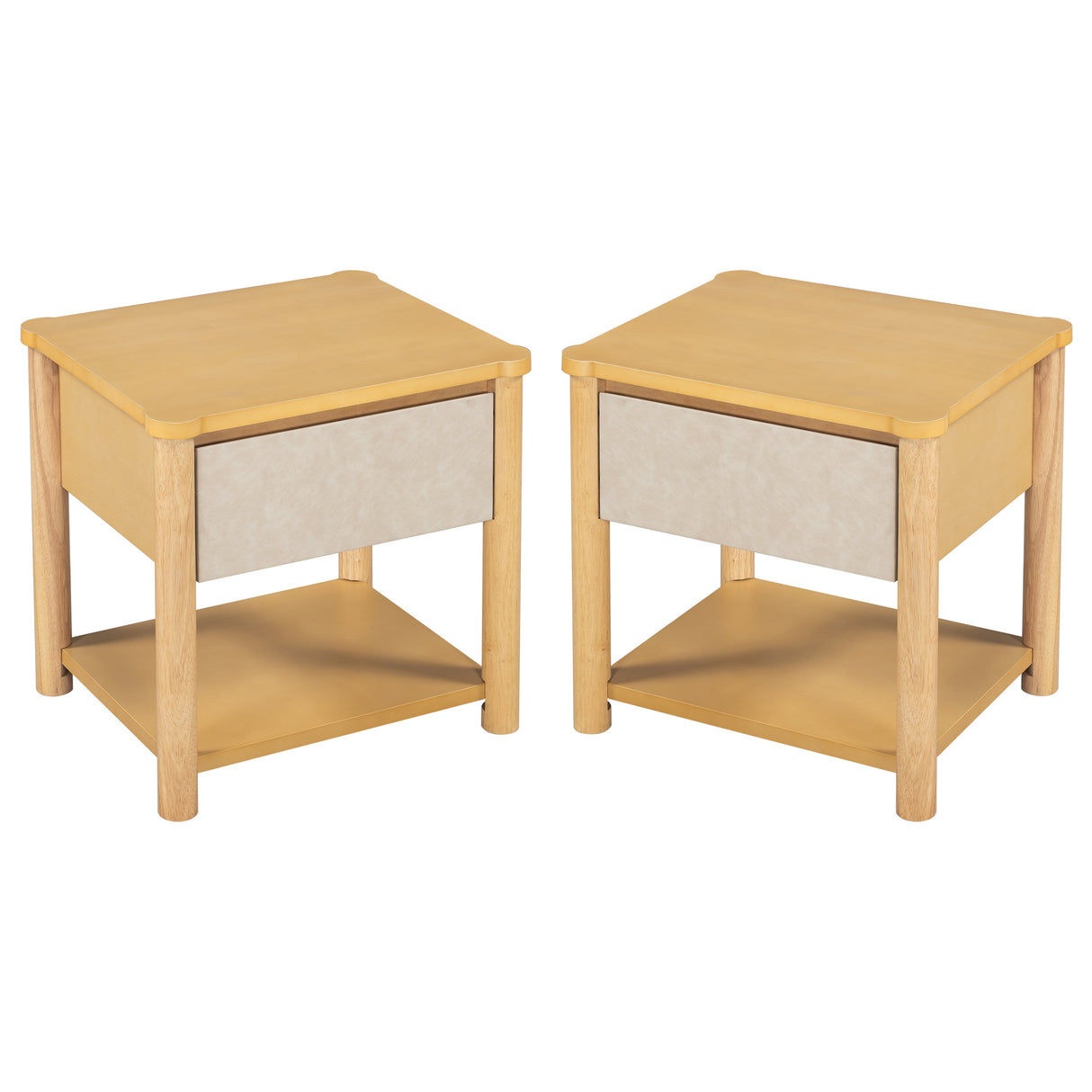Wood Nightstand Set of 2