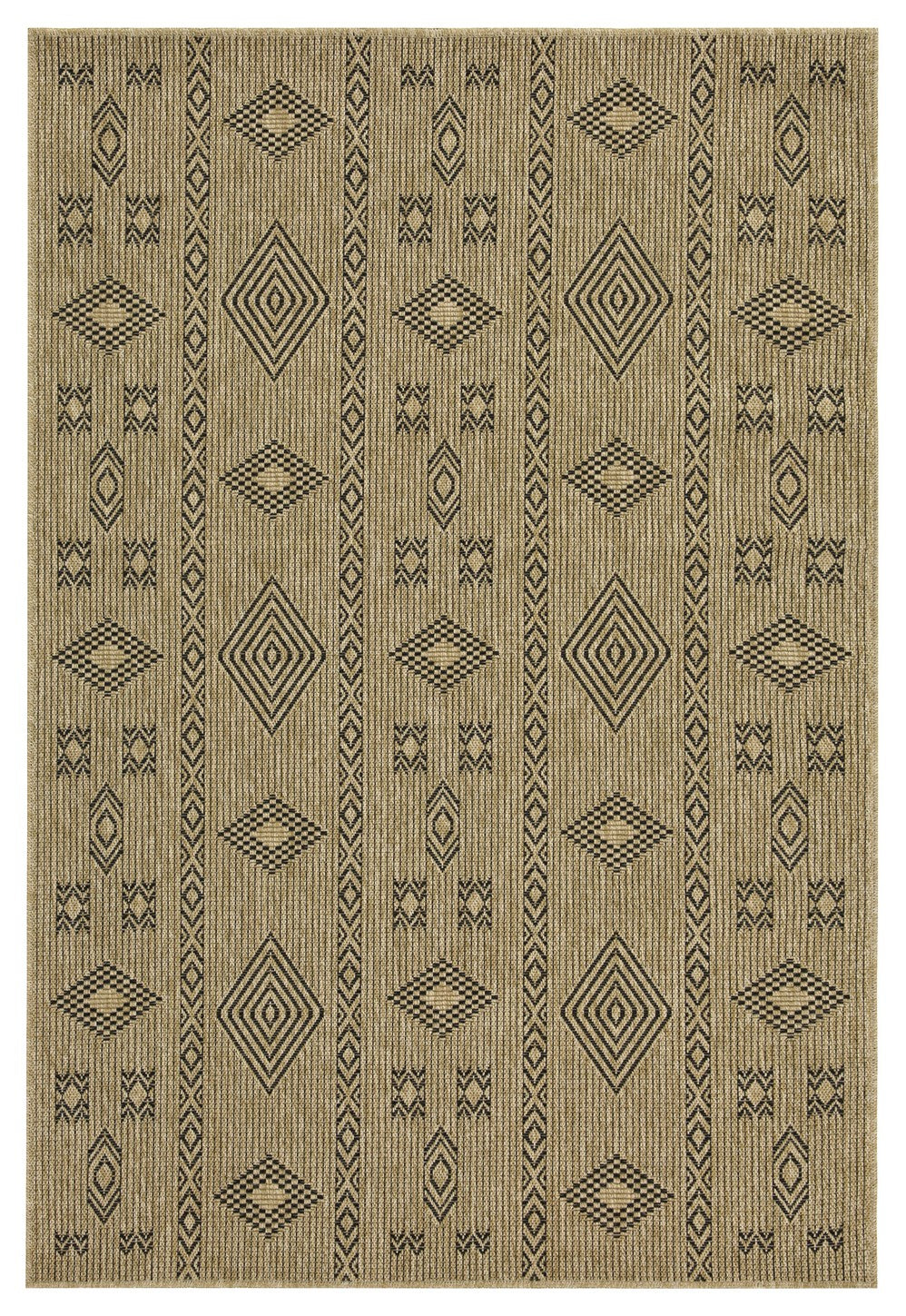 Earth GC_NTL1001 Jute/Black Indoor/Outdoor Area Rug