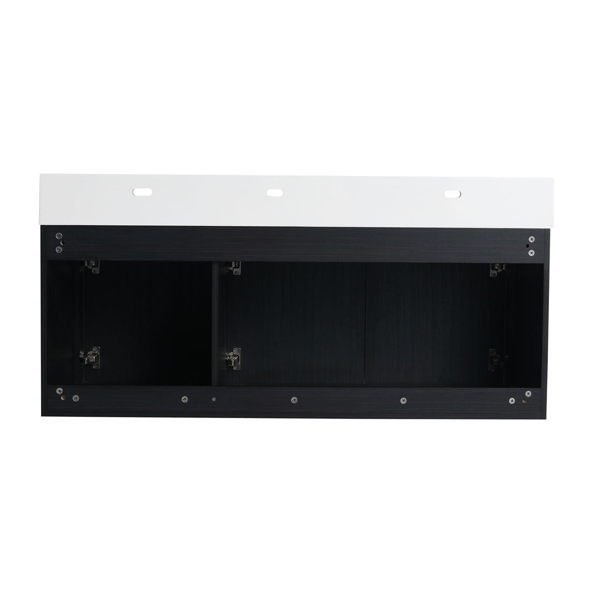 Modern Wall Mounted Bathroom Vanity With Thick Edge Resin Sink And Storage Rack