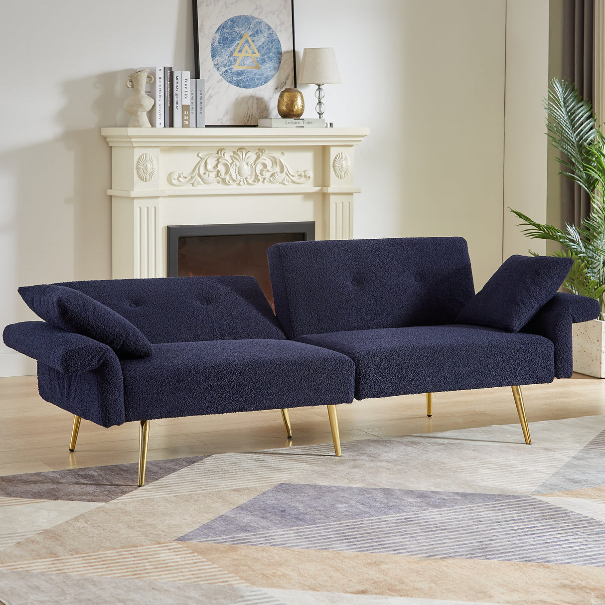 Modern Teddy Upholstered Accent Loveseat Sofa