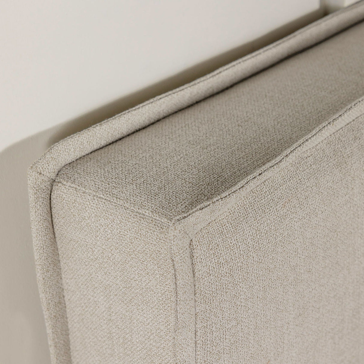 Queen / Full Size Upholstered Headboard With Flange Details - Sand