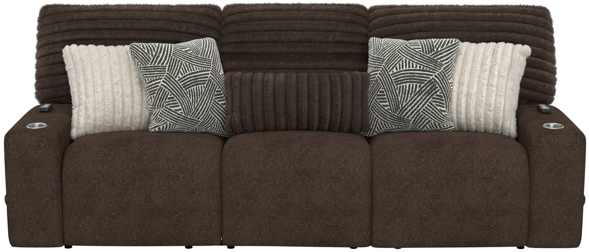 Zen - Power Reclining Sofa With CR3 Heat/Massage/Zero Gravity - Chocolate