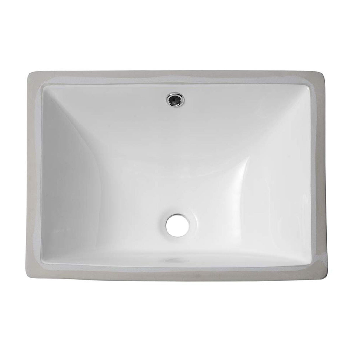 European Style Ceramic Rectangular Undermount Bathroom Sink With Overflow