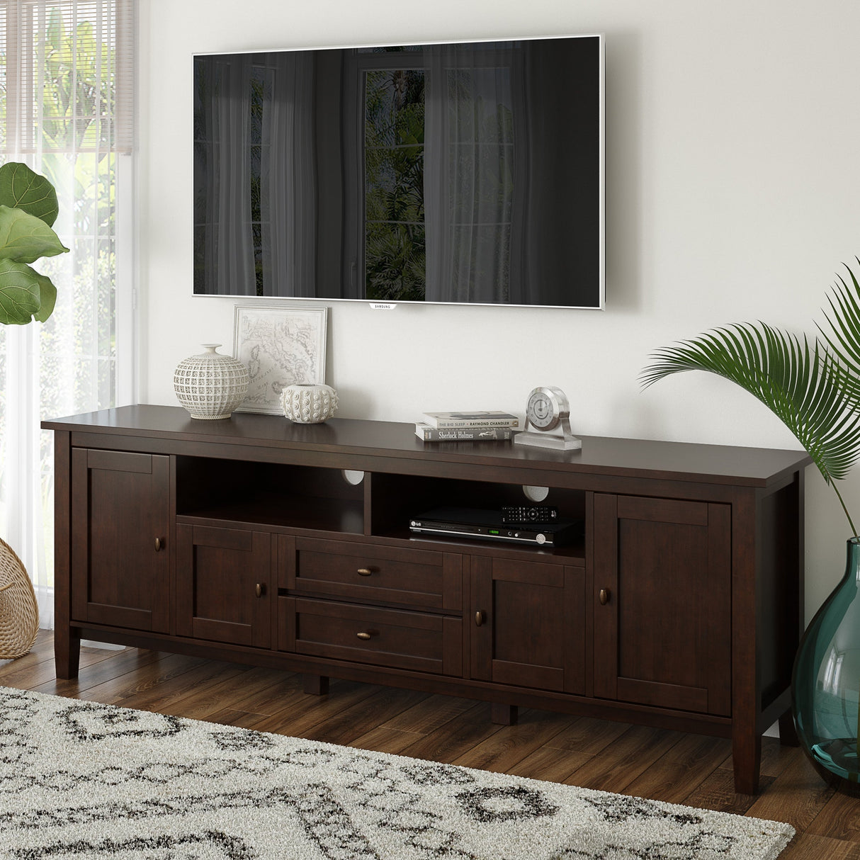 Warm Shaker 72" TV Media Stand - Russet Brown