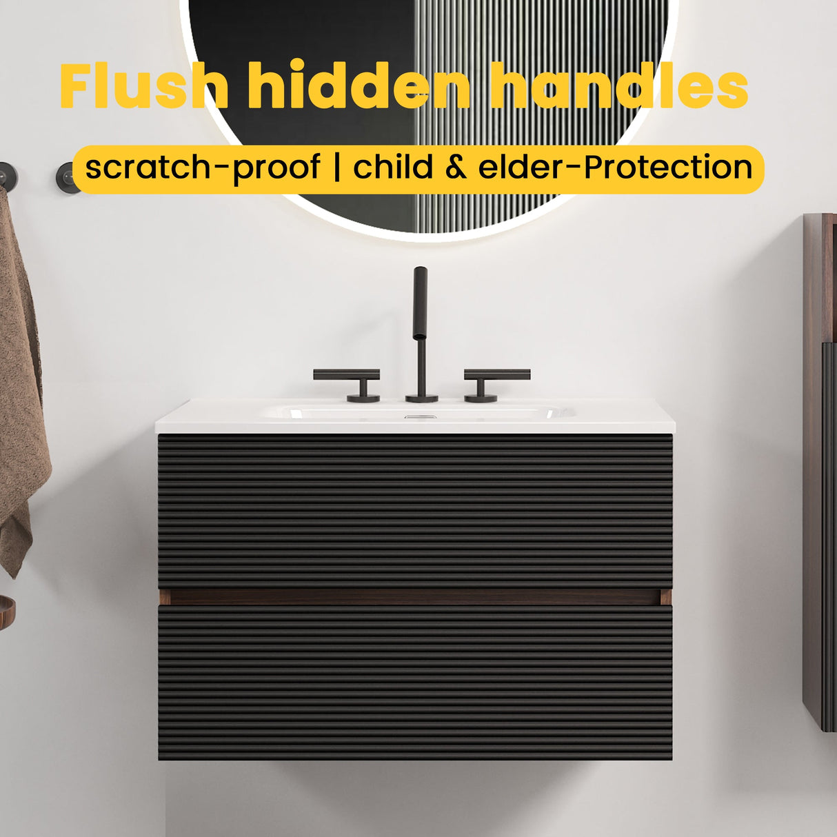 Gloria 30" Wall Mounted Soft Bathroom Vanity