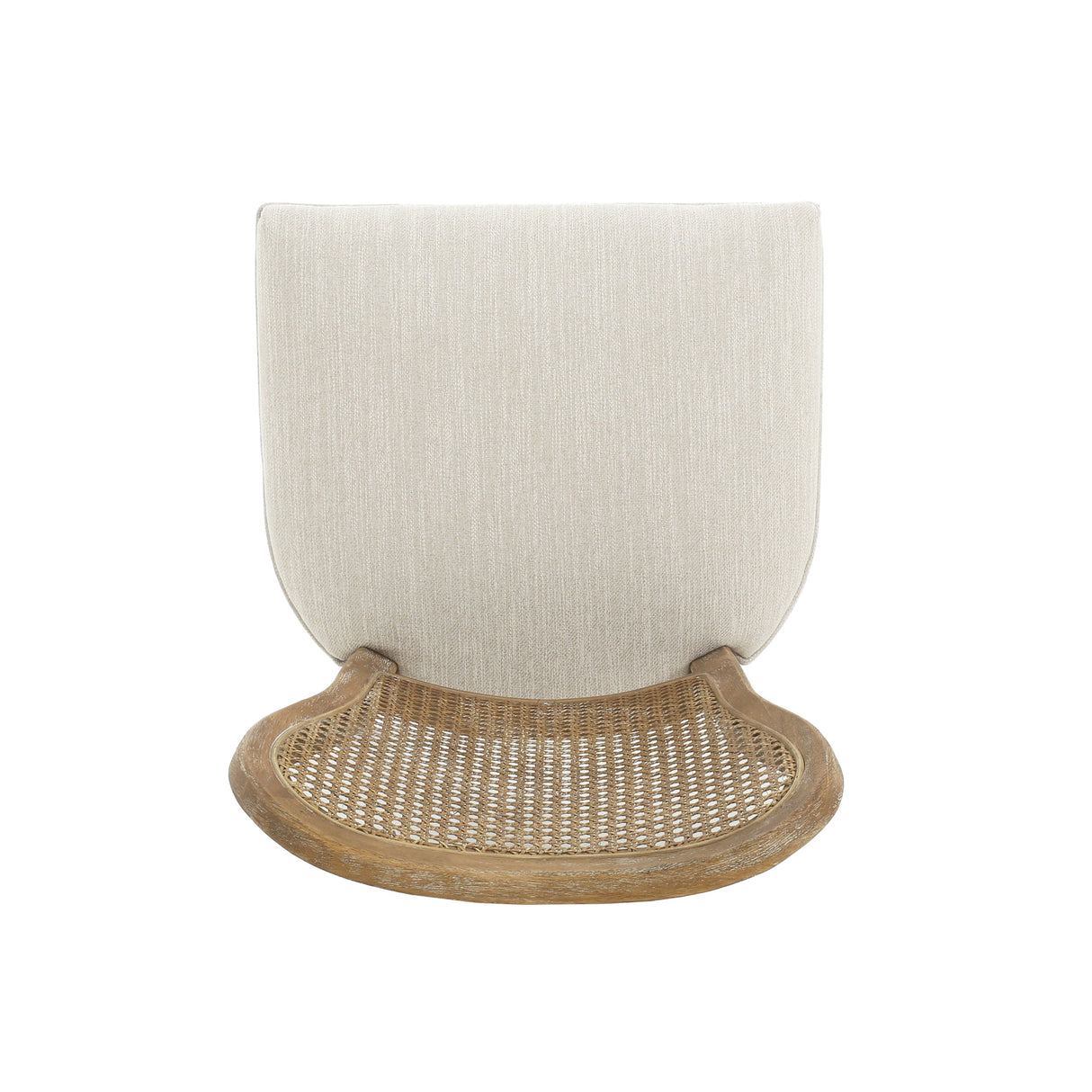 Wood and Woven Cane Dining Chairs, Set of 2