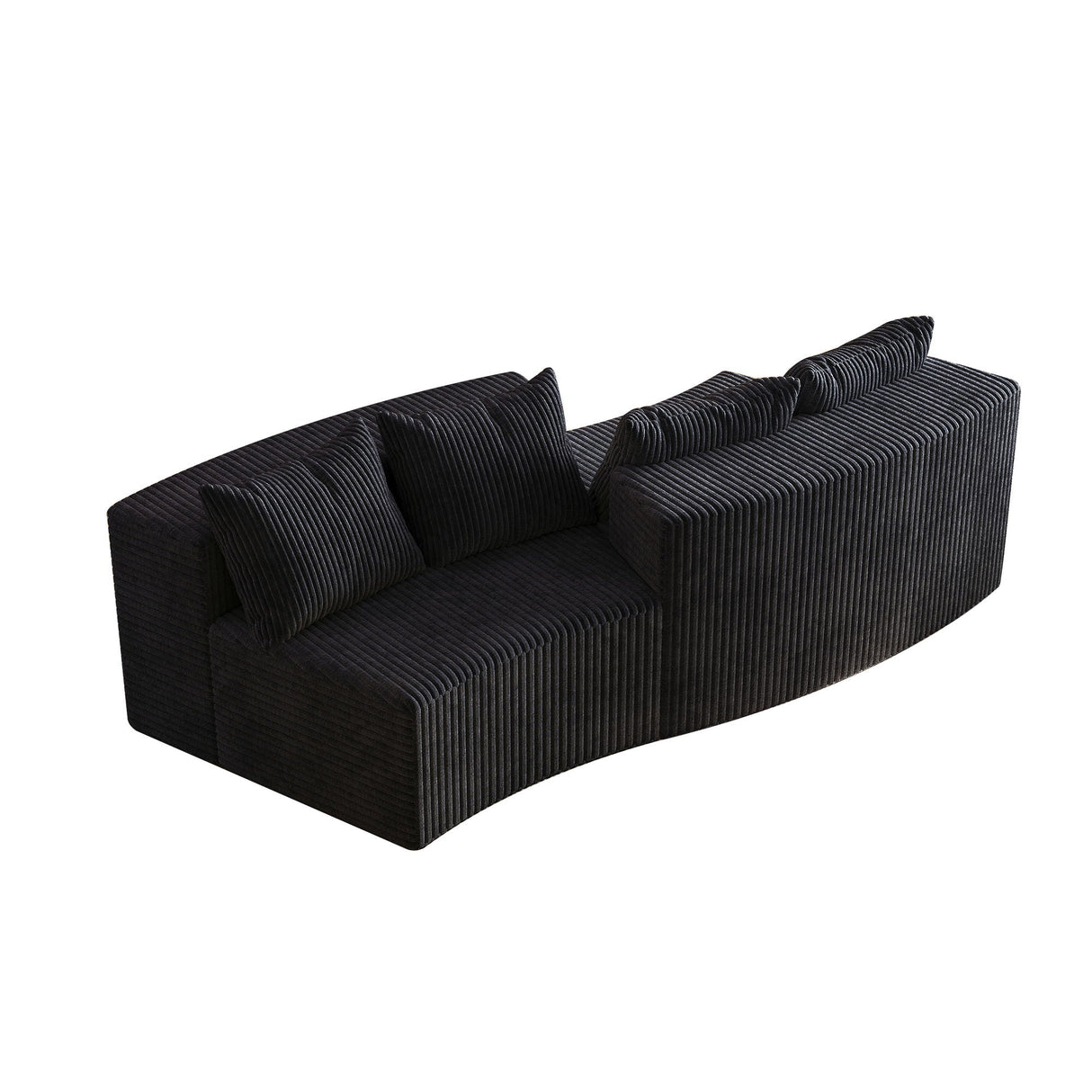 Curved Sectional Sofa With 4 Pillows, Modular Semi Circular Design
