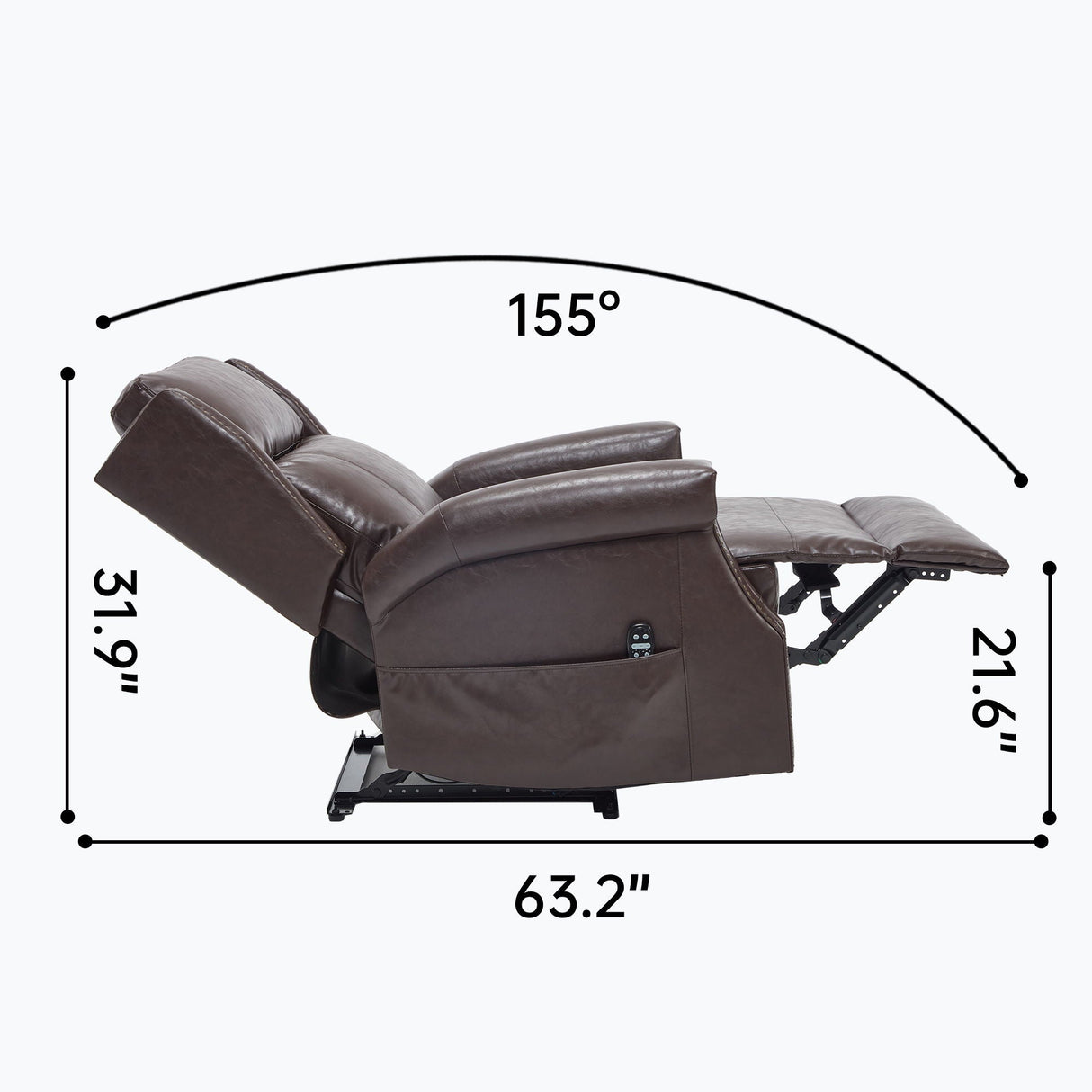 Manual Recliner Chair With Heavy Duty Motion Mechanism, 8 Vibrating Nodes And 3 Massage Modes For Living Room