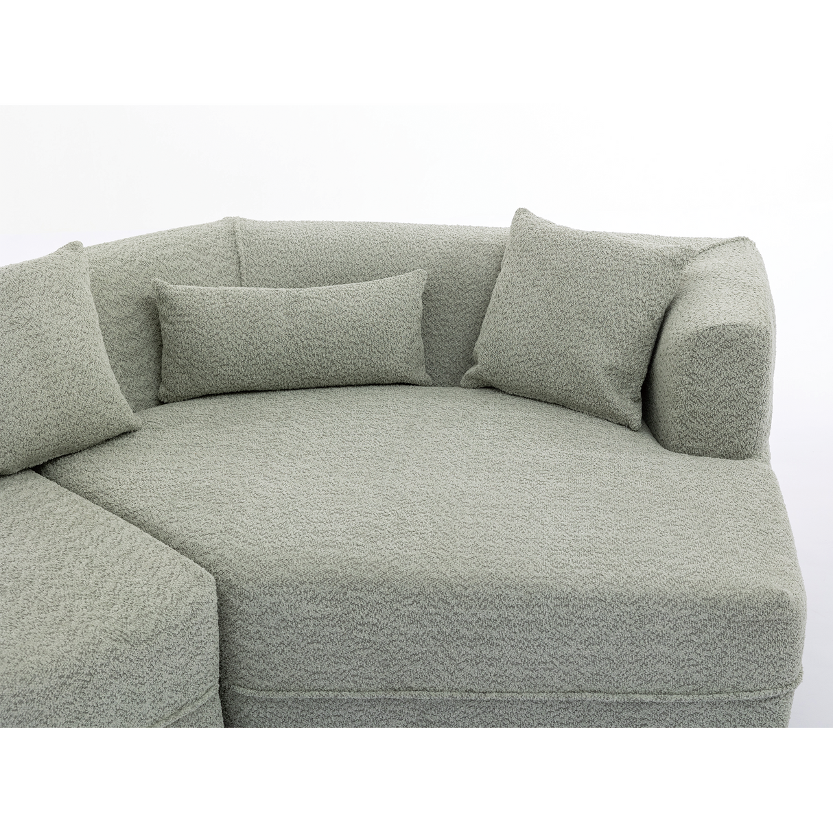 Modular Sofa Modern Minimalist Style Green Upholstered