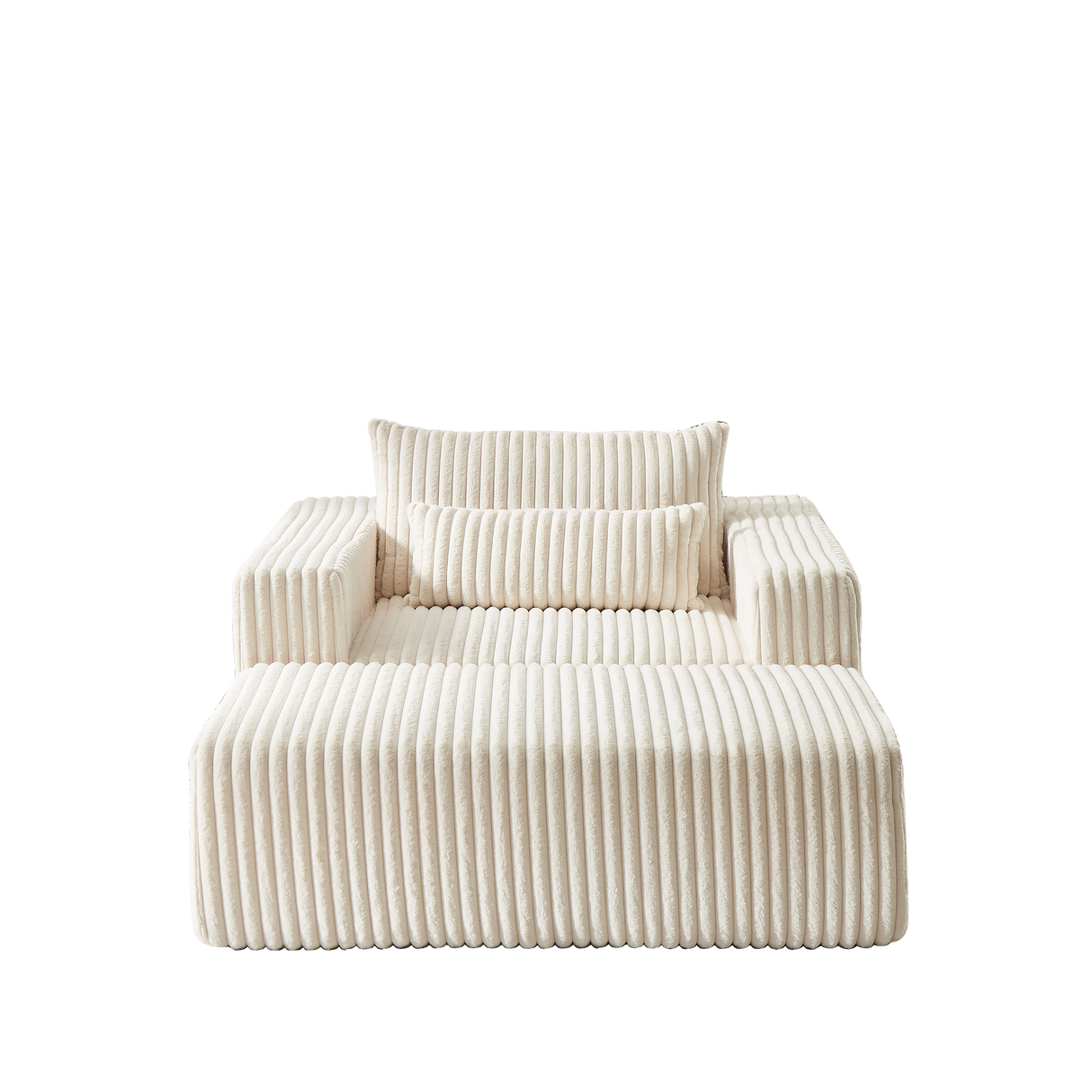 75-Inch Corduroy Sofa Lounge Chair with Removable Footrest