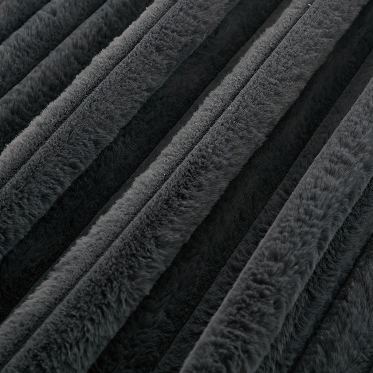 Oversized Corduroy Chaise Lounge with Ottoman in Dark Gray