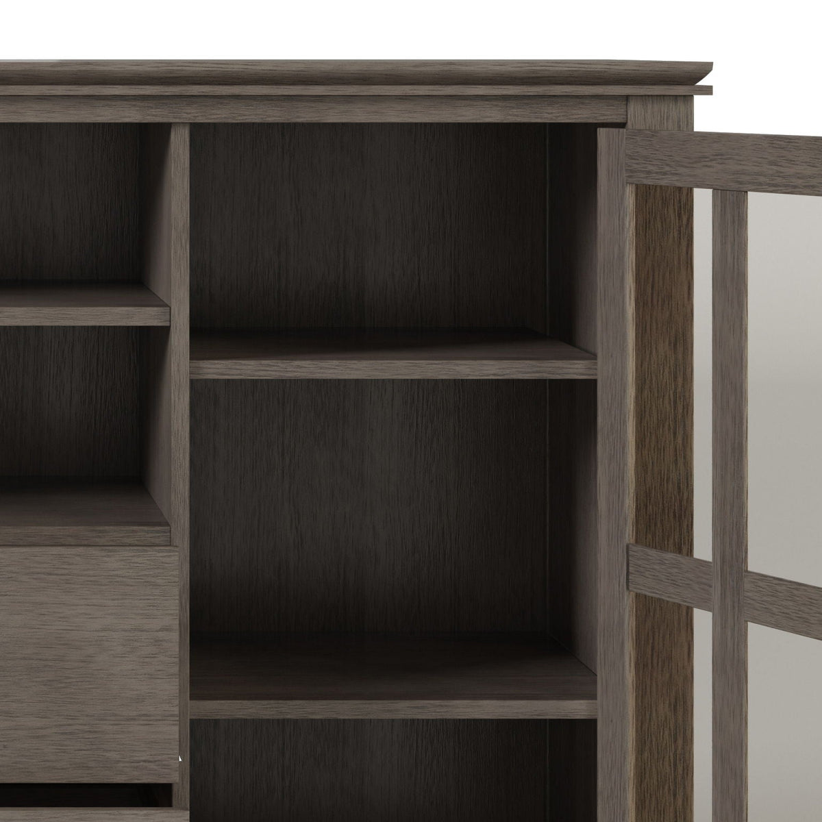Handcrafted Tall TV Media Stand with Glass Doors and Storage - Multiple Colors