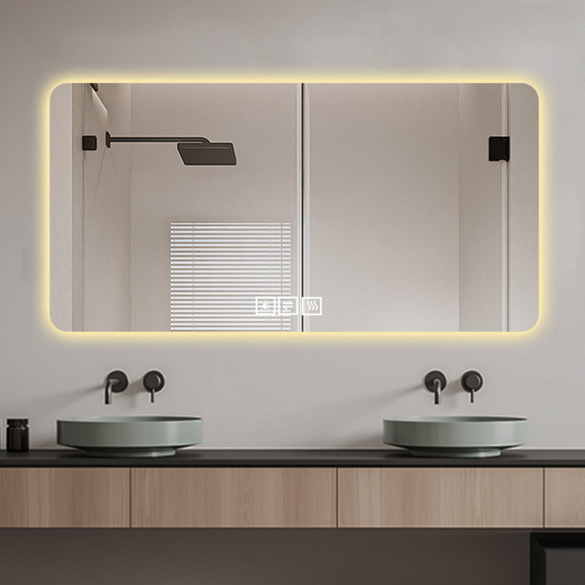 LED Bathroom Mirror With 3 Color Dimmable Backlight